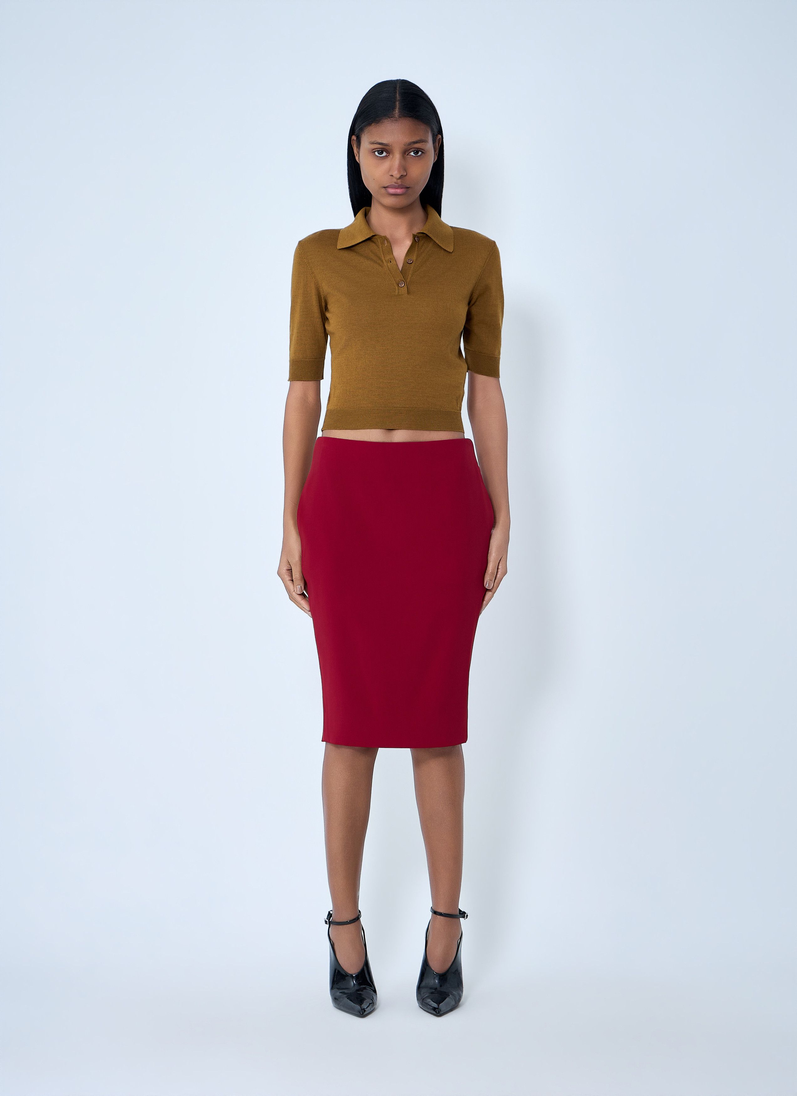 Saint Laurent Paris Pencil Skirt In Smooth Weave Size 27" / US 4 / IT 40 - 2 Thumbnail