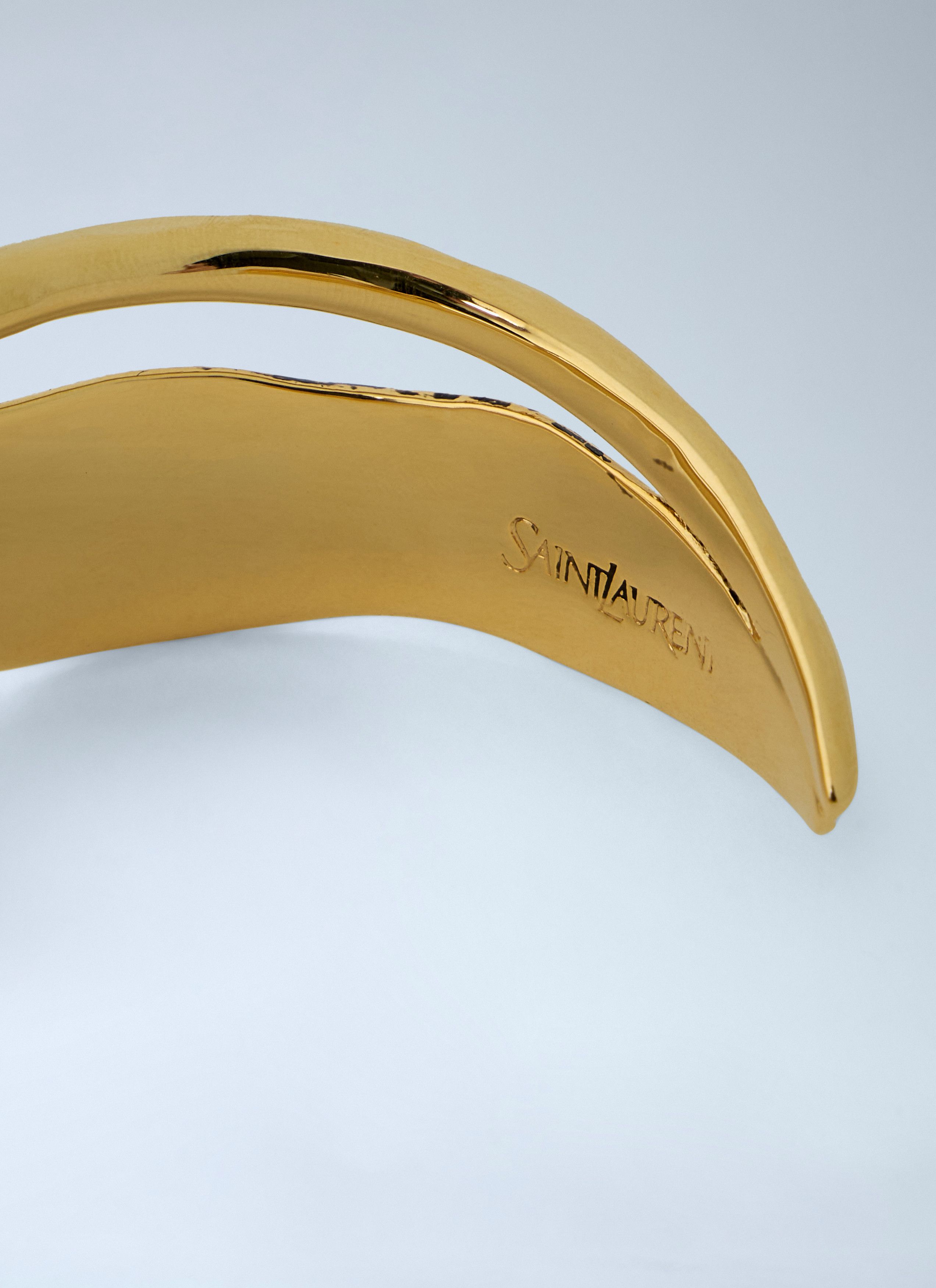Saint Laurent Paris Textured Metal Bangle Size ONE SIZE - 3 Thumbnail