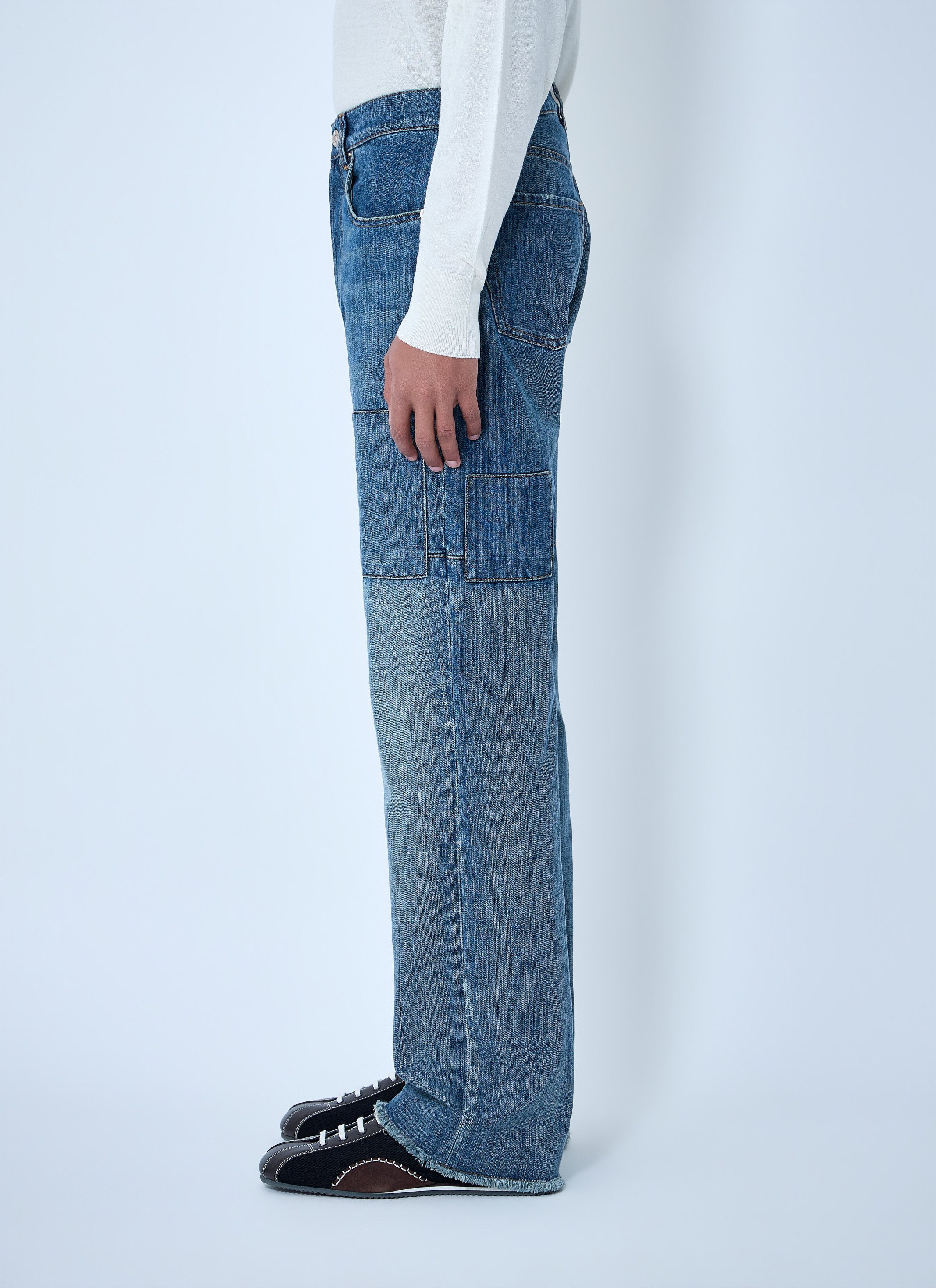 Wales Bonner Patched Slub Wide-Leg Jeans Size US 32 / EU 48 - 3 Thumbnail
