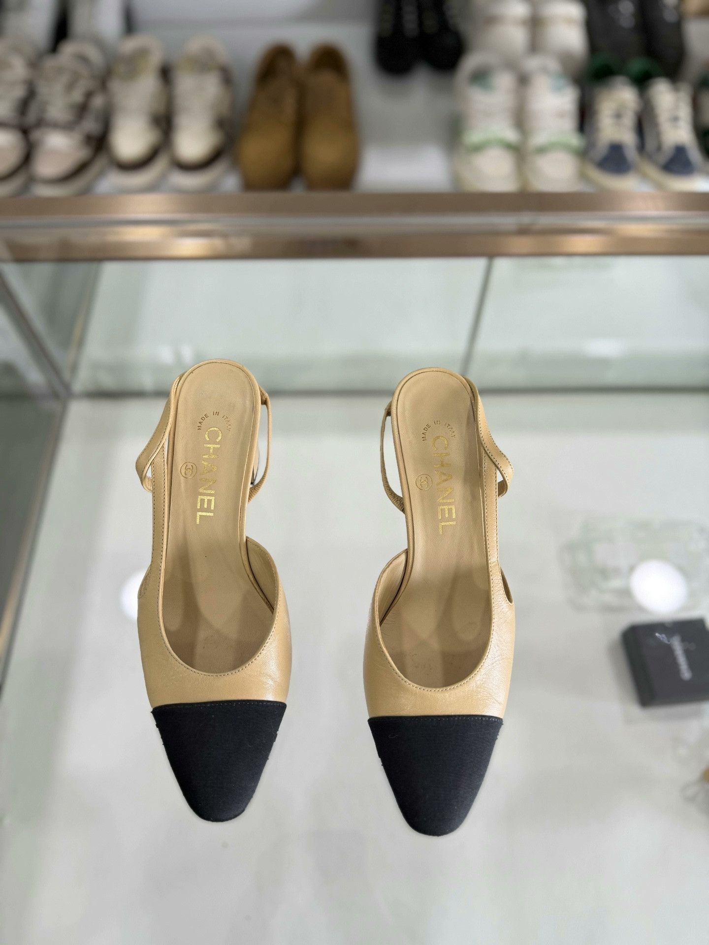 Chanel Chanel Beige Slingback Low Heel Shoes Size US 6 / IT 36 - 2 Thumbnail