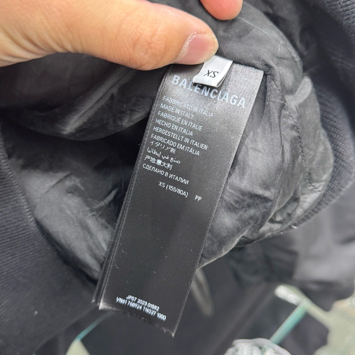 Balenciaga Balenciaga Paris Embroidered Black Bomber Jacket Size XS / US 0-2 / IT 36-38 - 3 Thumbnail