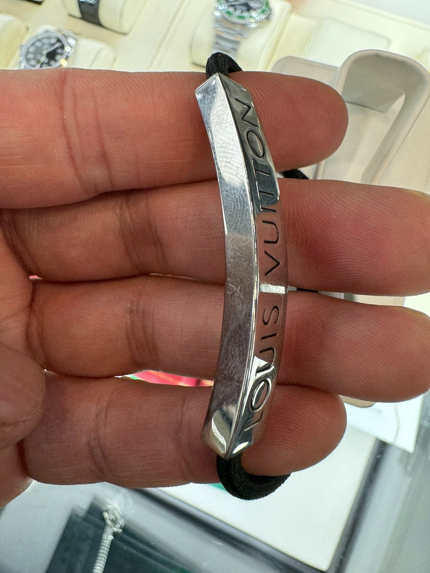 Louis Vuitton LV Space Black Adjustable Bracelet Size ONE SIZE - 4 Thumbnail