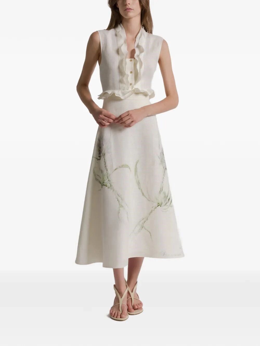 Alberta Ferretti Linen Skirt Size 30" / US 8 / IT 44 - 2 Thumbnail