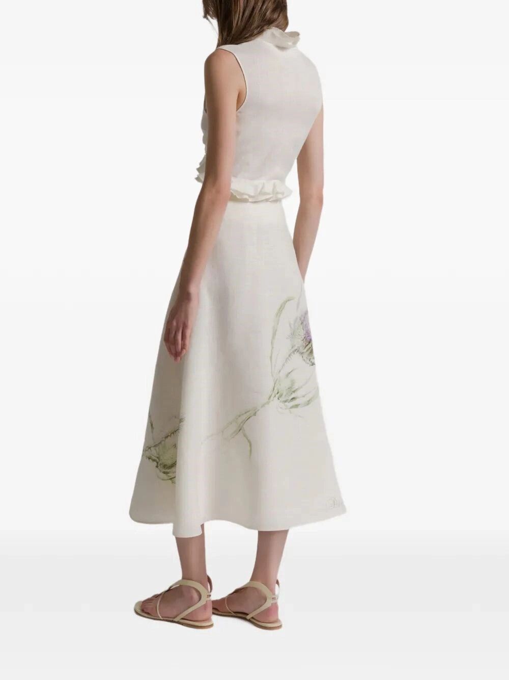 Alberta Ferretti Linen Skirt Size 30" / US 8 / IT 44 - 4 Thumbnail