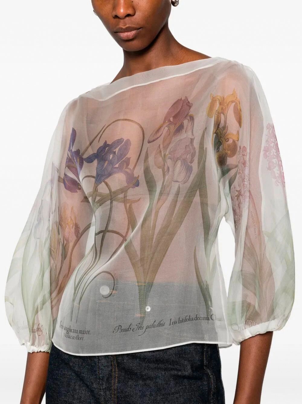 Alberta Ferretti Transparent Organza Shirt Size M / US 6-8 / IT 42-44 - 3 Thumbnail