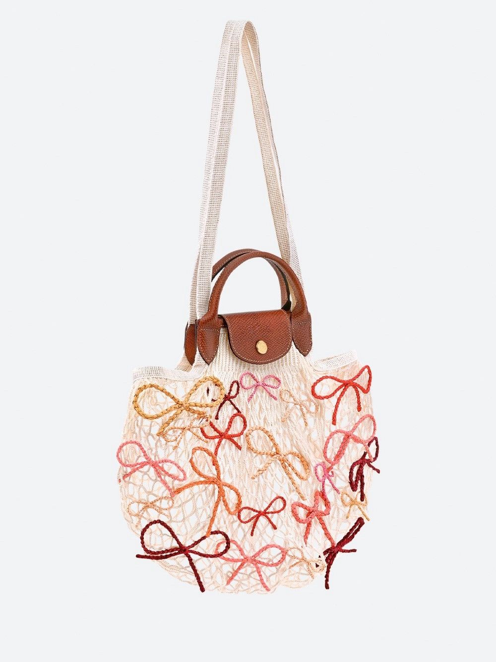 `Le Pliage Filet Raphia` Large Mesh Bag
