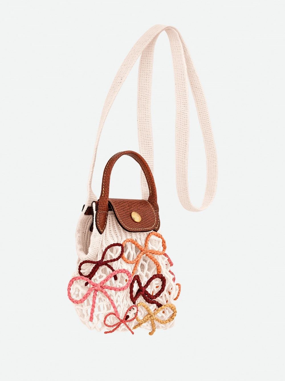 Longchamp `Le Pliage Filet Raphia` Extra Small Mesh Bag Size ONE SIZE - 3 Thumbnail