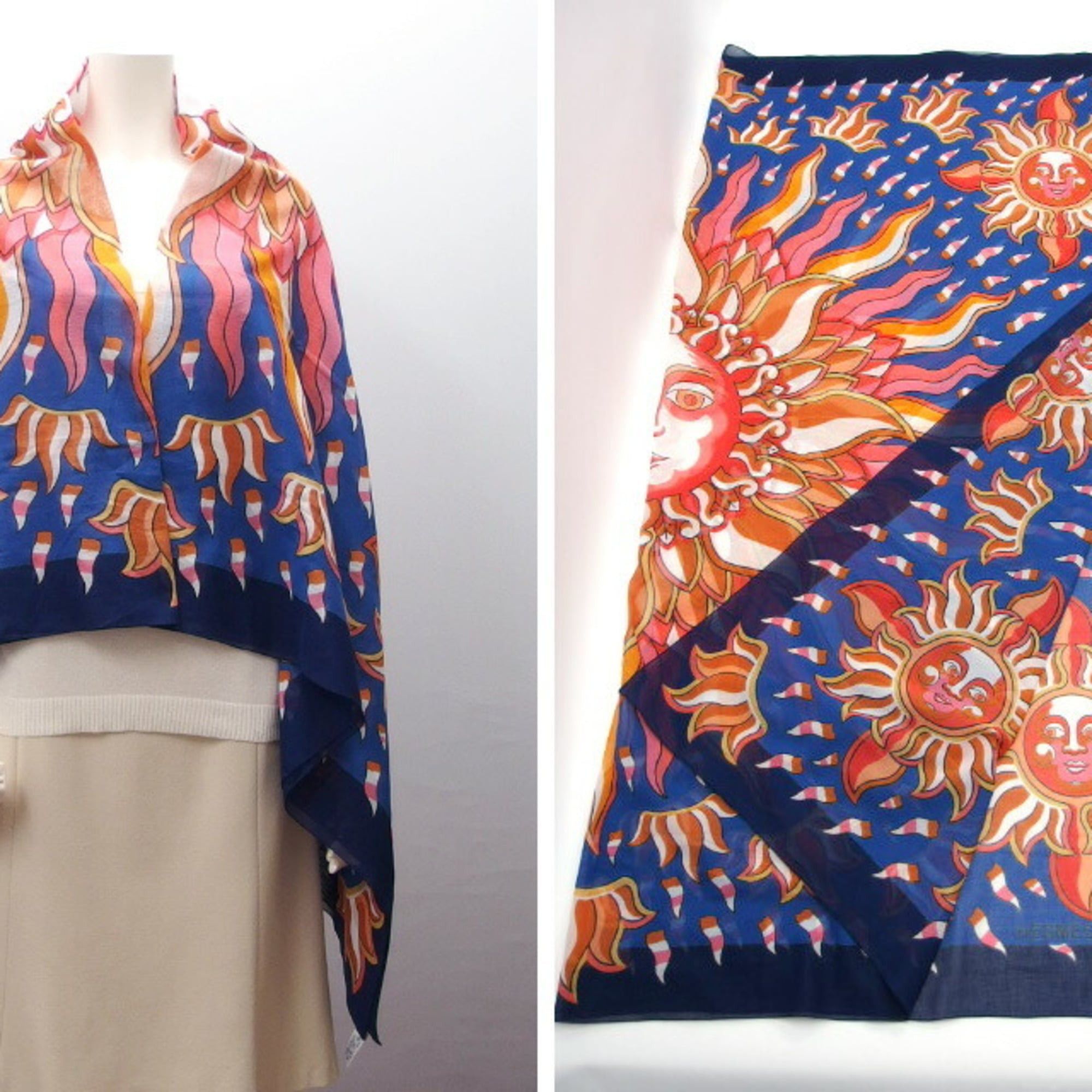 Hermes Hermes Hermès Gloria Soli large scarf pareo muffler Size ONE SIZE - 3 Thumbnail
