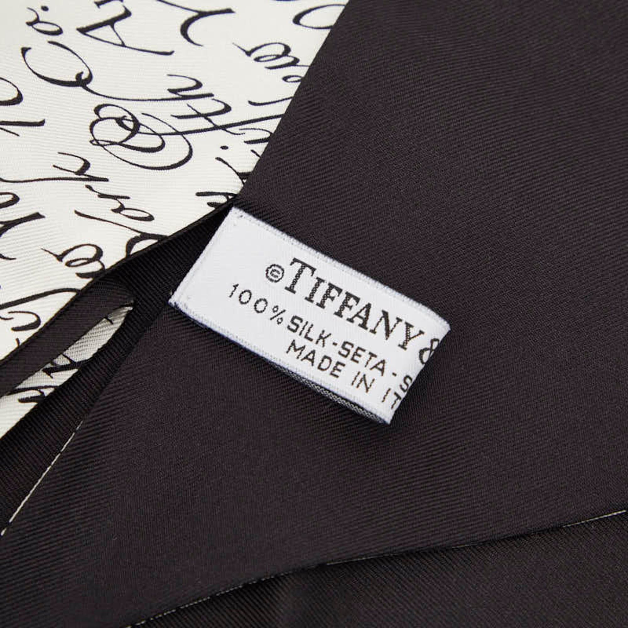 Tiffany & Co. Tiffany & Co. scarf, muffler, ribbon white and black silk, women's. Size ONE SIZE - 4 Thumbnail