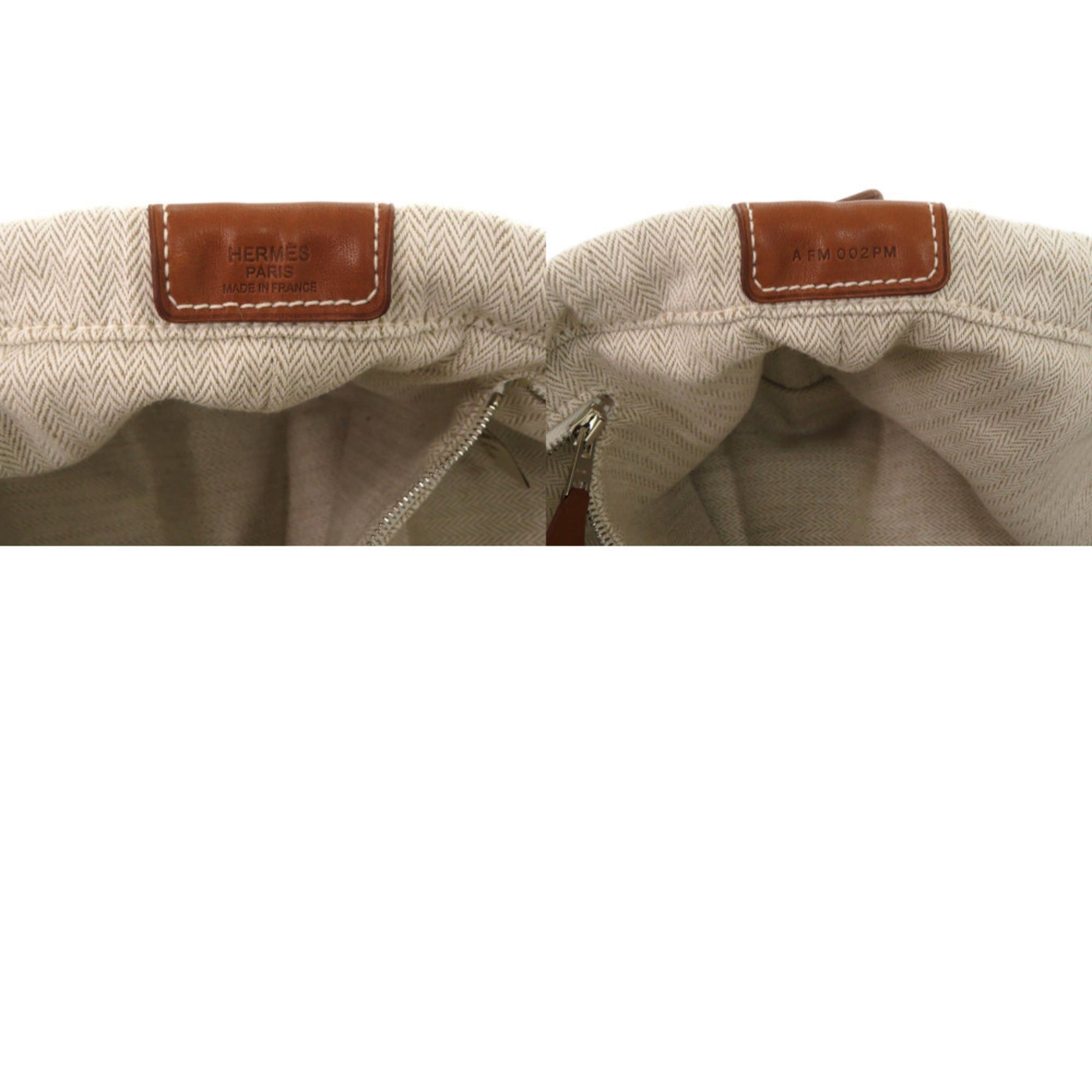 Hermes Excellent condition Hermès Fourby 25 handbag-in-bag, beige cotton, A stamped, bag/pouch, 0281HERMES Size ONE SIZE - 10 Thumbnail