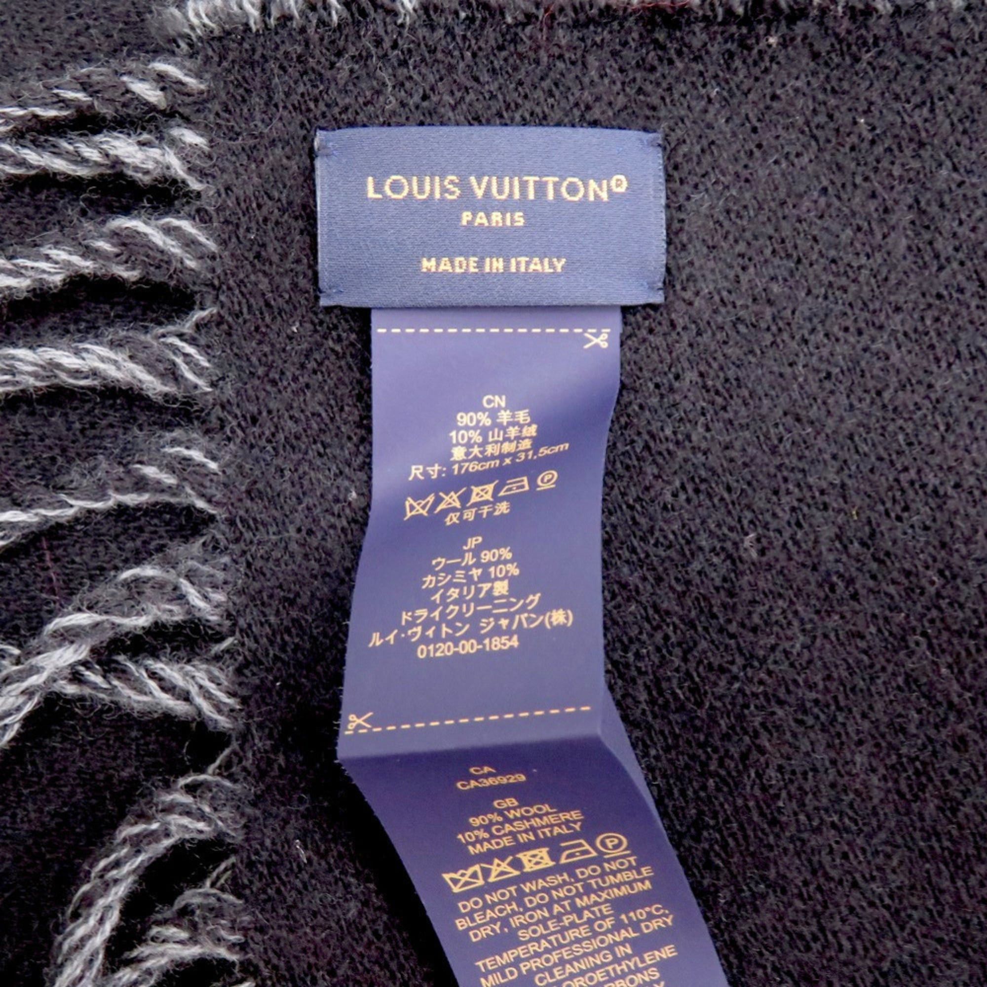 Like new Louis Vuitton Graphic Dual M79097 scarf, wool, cashmere, noir, black. LV 0425LOUIS VUITTON