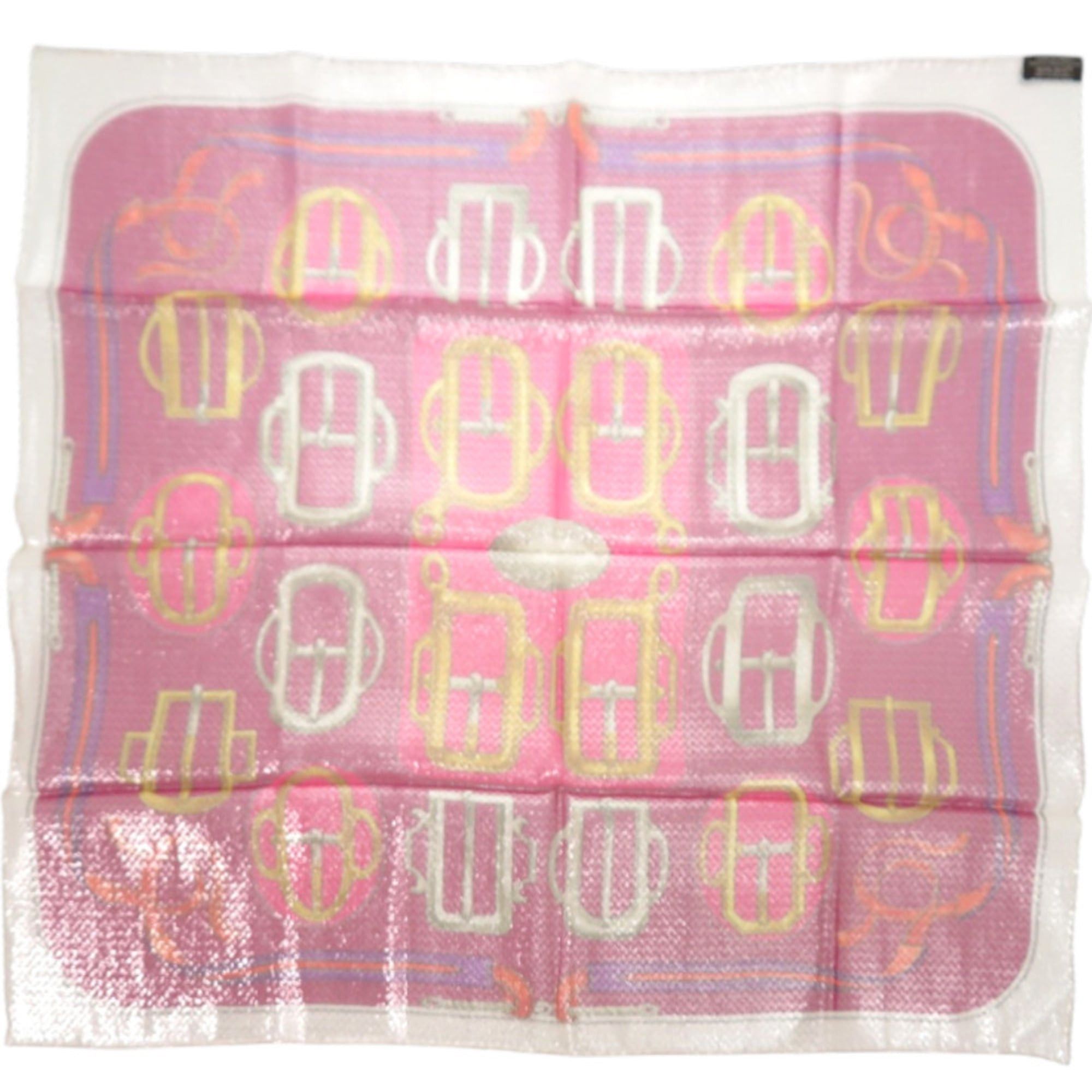 Hermes Like new Hermès Carré 70 BOVCLERIE D'ATTELAGE buckle, silk and polyester, pink scarf/muffler, 0136HERMES Size ONE SIZE - 2 Thumbnail
