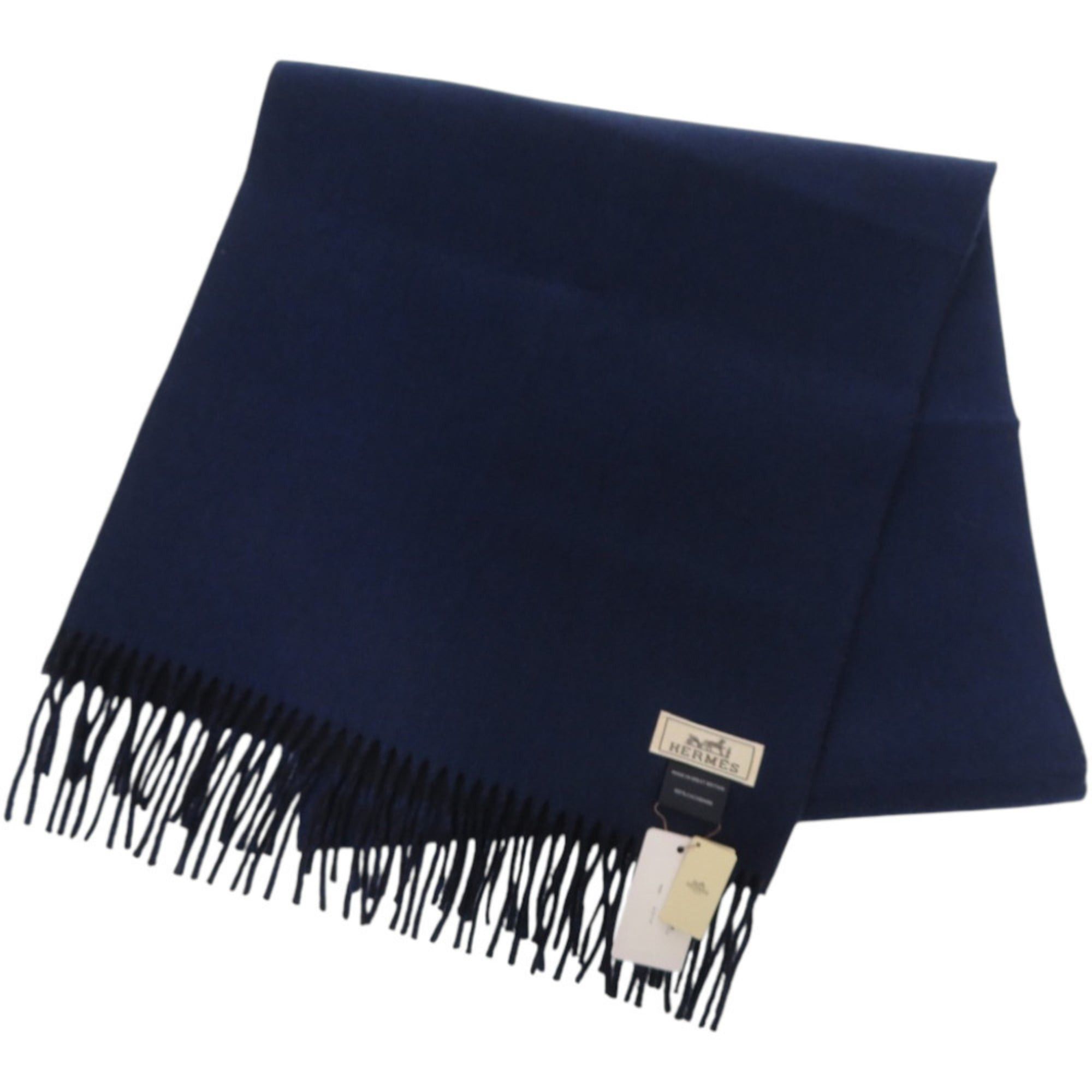 Hermes Unused Hermès Recto Verso H393800T 01 Cashmere Marine Navy Scarf 0738HERMES Size ONE SIZE - 4 Thumbnail