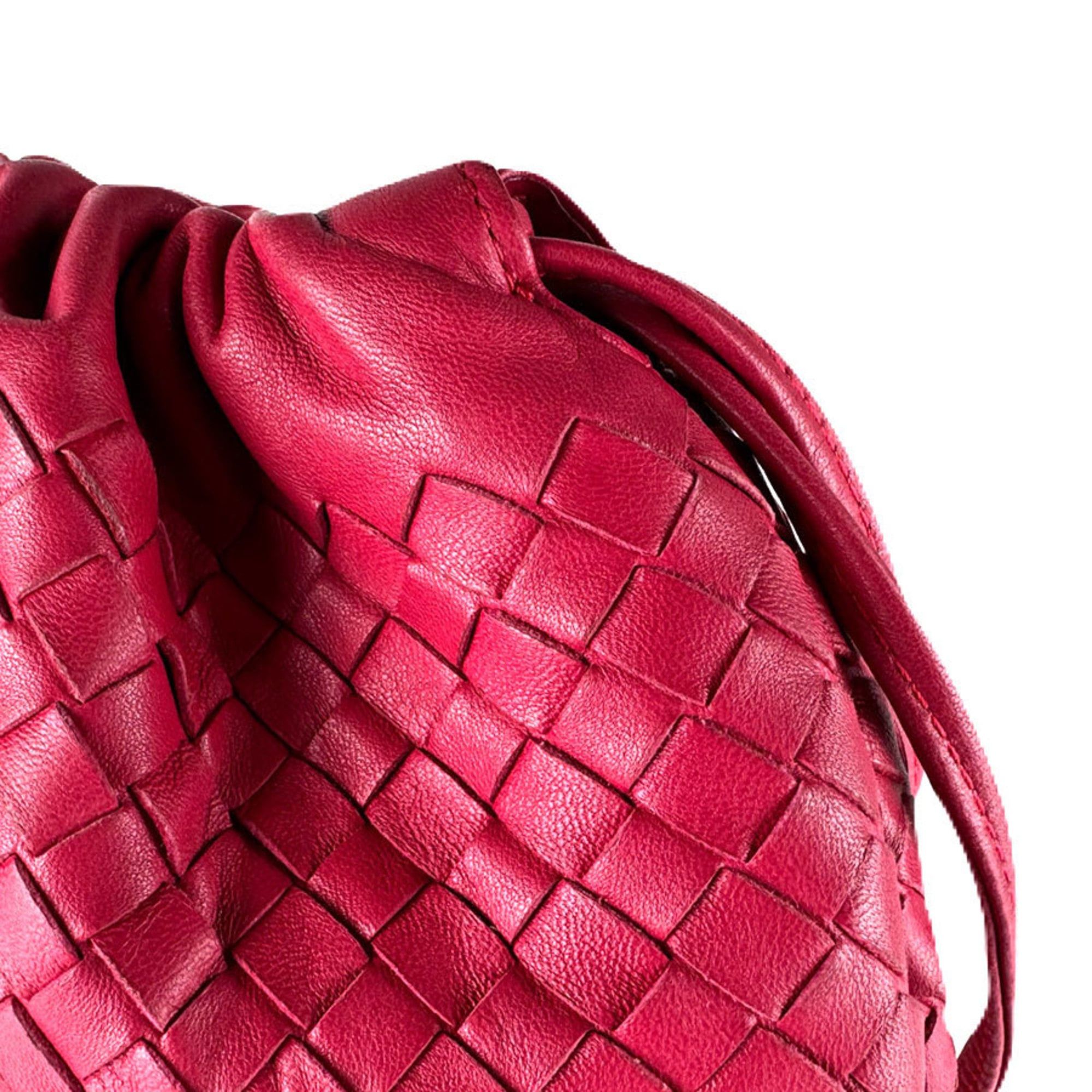 Bottega Veneta Bottega Veneta Intrecciato Leather Shoulder Bag in Magenta for Women, Free Shipping, z8736 Size ONE SIZE - 8 Thumbnail