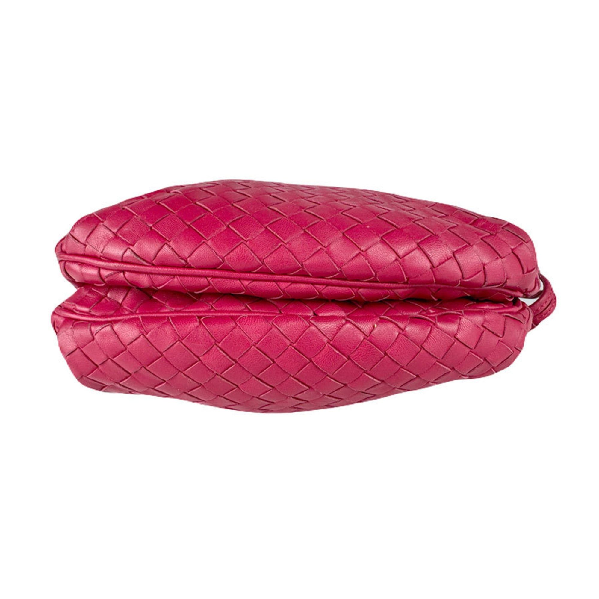 Bottega Veneta Bottega Veneta Intrecciato Leather Shoulder Bag in Magenta for Women, Free Shipping, z8736 Size ONE SIZE - 4 Thumbnail