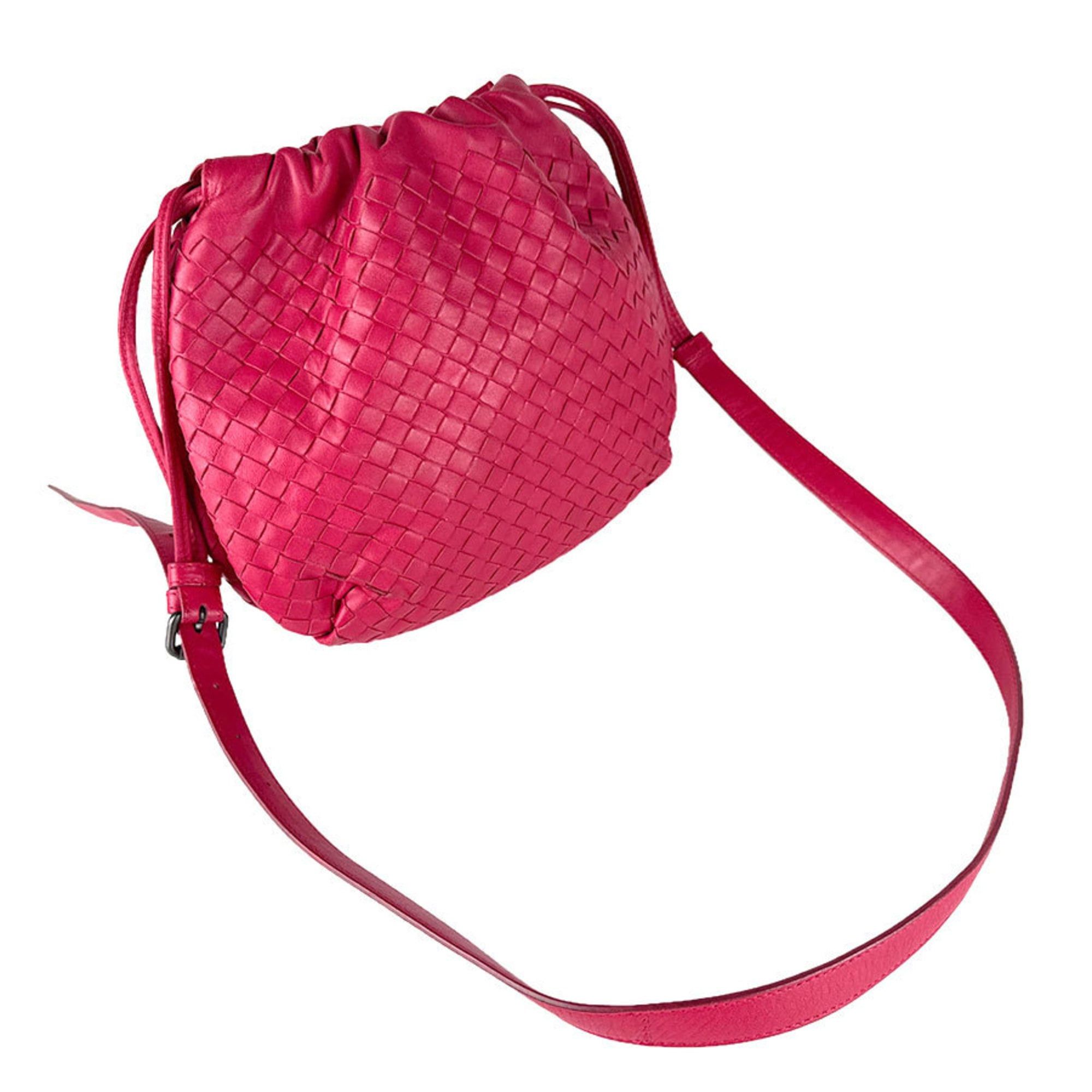 Bottega Veneta Bottega Veneta Intrecciato Leather Shoulder Bag in Magenta for Women, Free Shipping, z8736 Size ONE SIZE - 11 Thumbnail