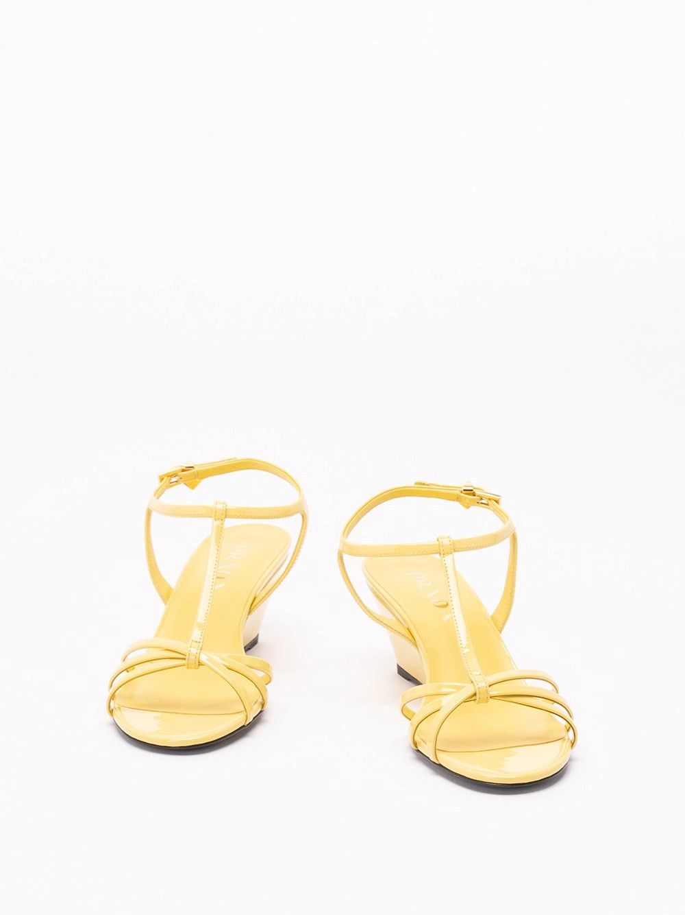 Prada Patent Leather Wedge Sandals Size US 7 / IT 37 - 2 Thumbnail