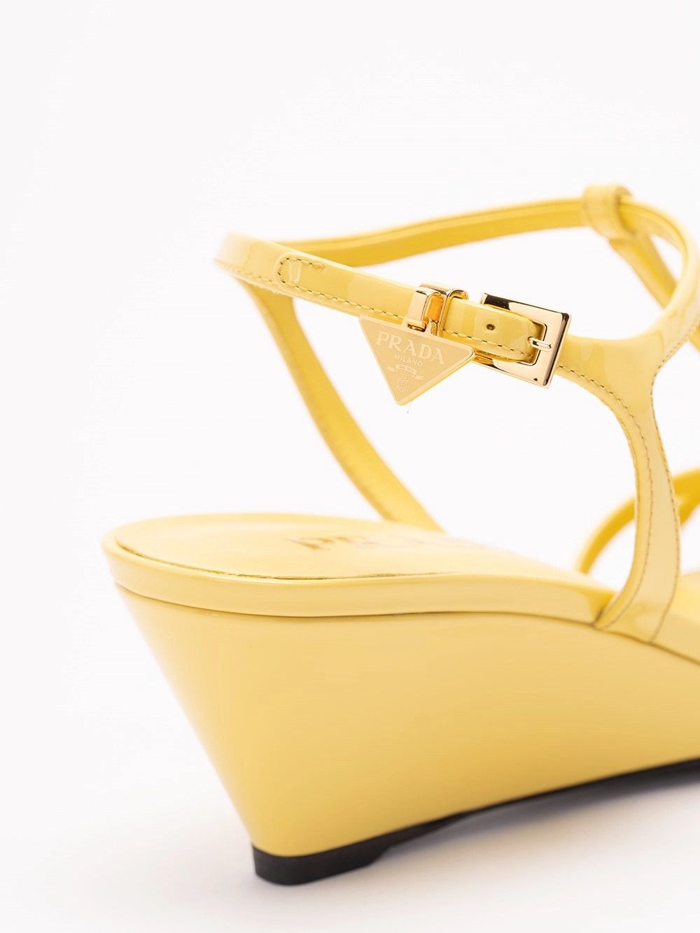 Prada Patent Leather Wedge Sandals Size US 10 / IT 40 - 6 Thumbnail