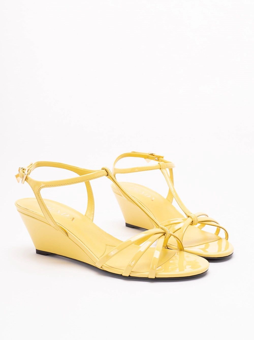 Prada Patent Leather Wedge Sandals Size US 10 / IT 40 - 5 Thumbnail