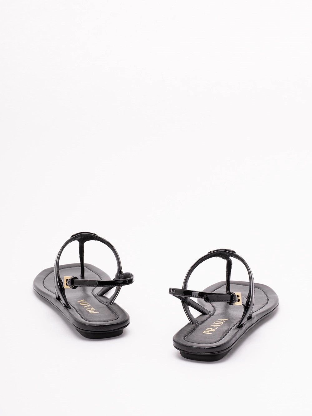 Prada Patent Leather Flat Sandals Size US 6 / IT 36 - 3 Thumbnail