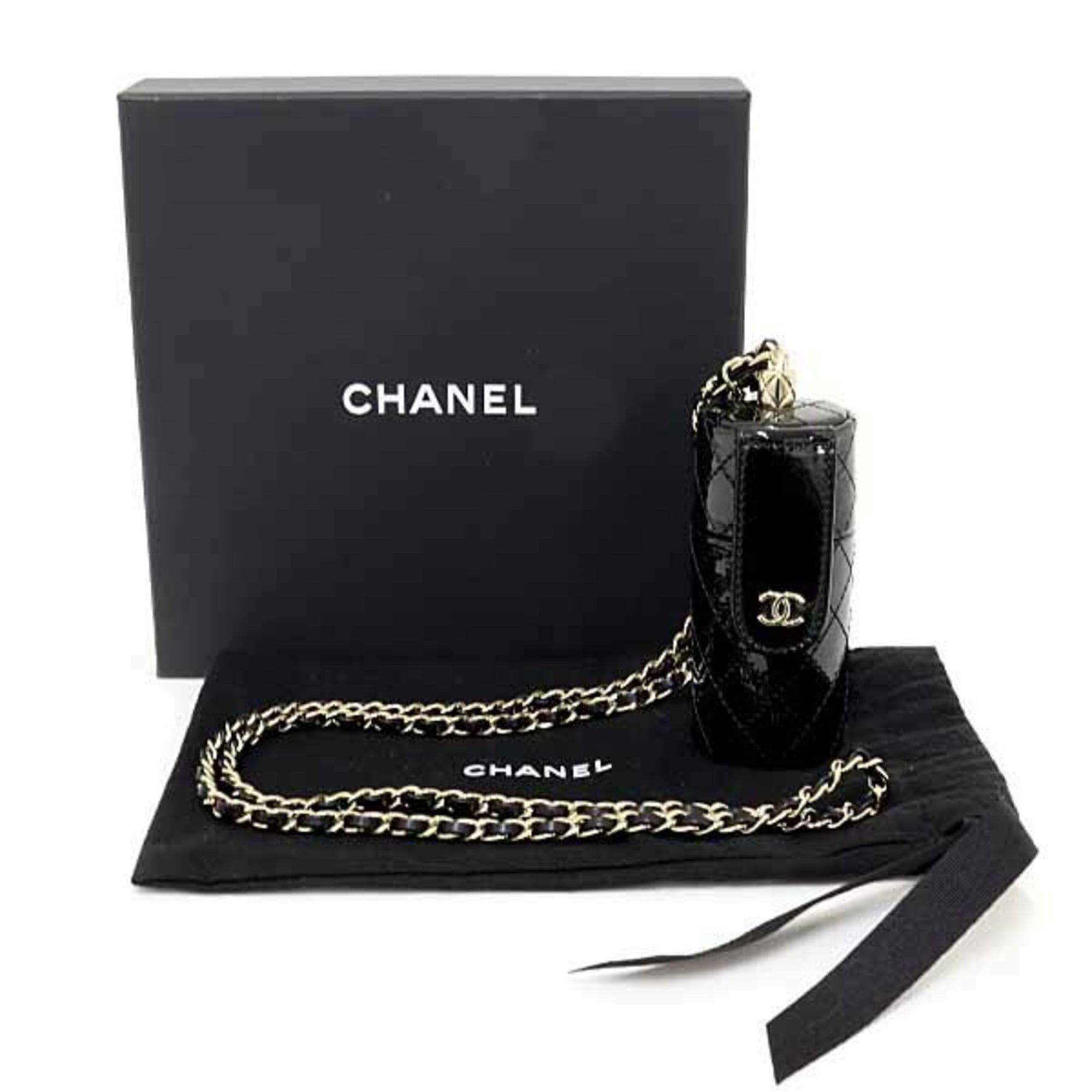 Chanel Chanel Matelasse Chain Shoulder Lip Case Patent Leather Mirror AP1572 Black Size ONE SIZE - 2 Thumbnail