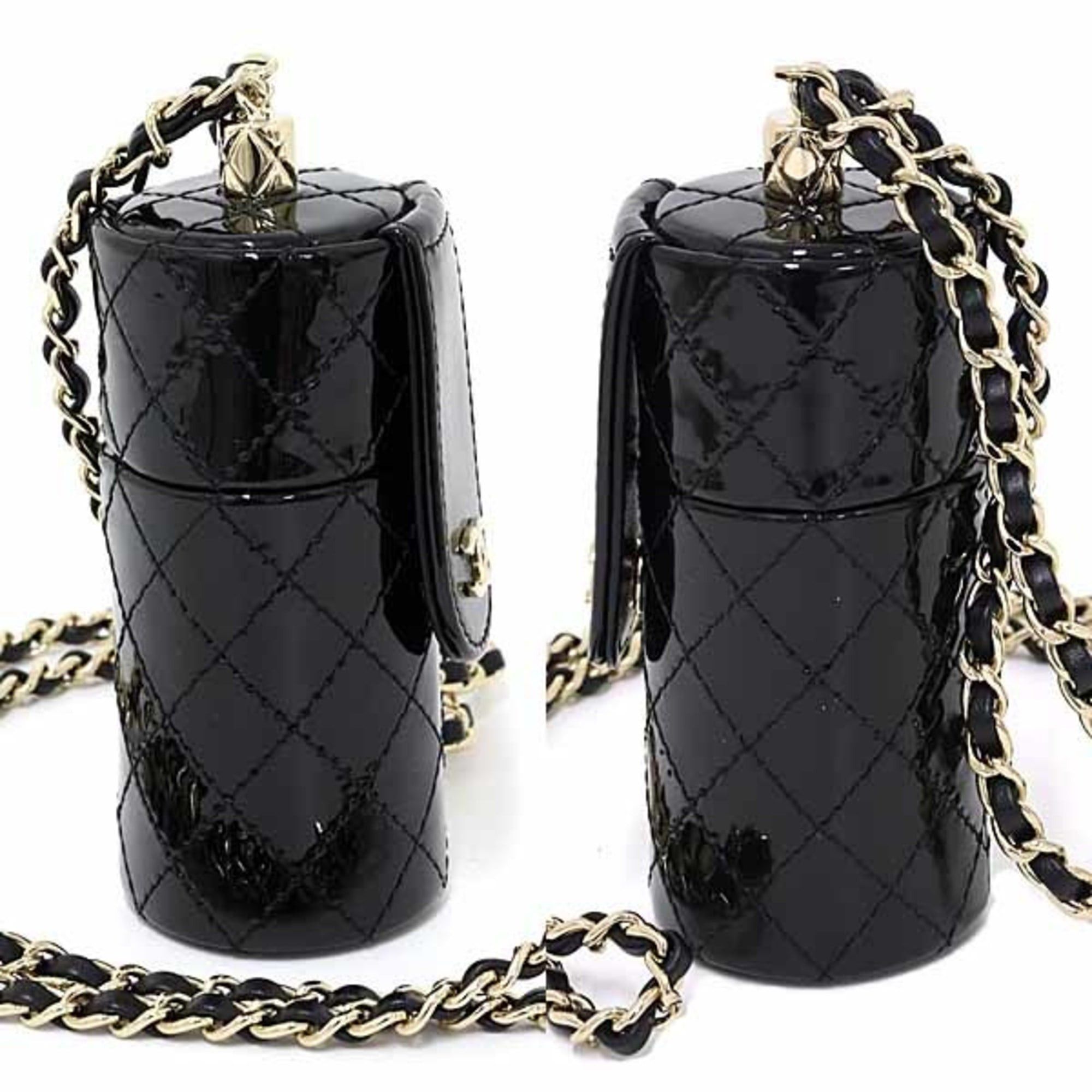Chanel Chanel Matelasse Chain Shoulder Lip Case Patent Leather Mirror AP1572 Black Size ONE SIZE - 4 Thumbnail