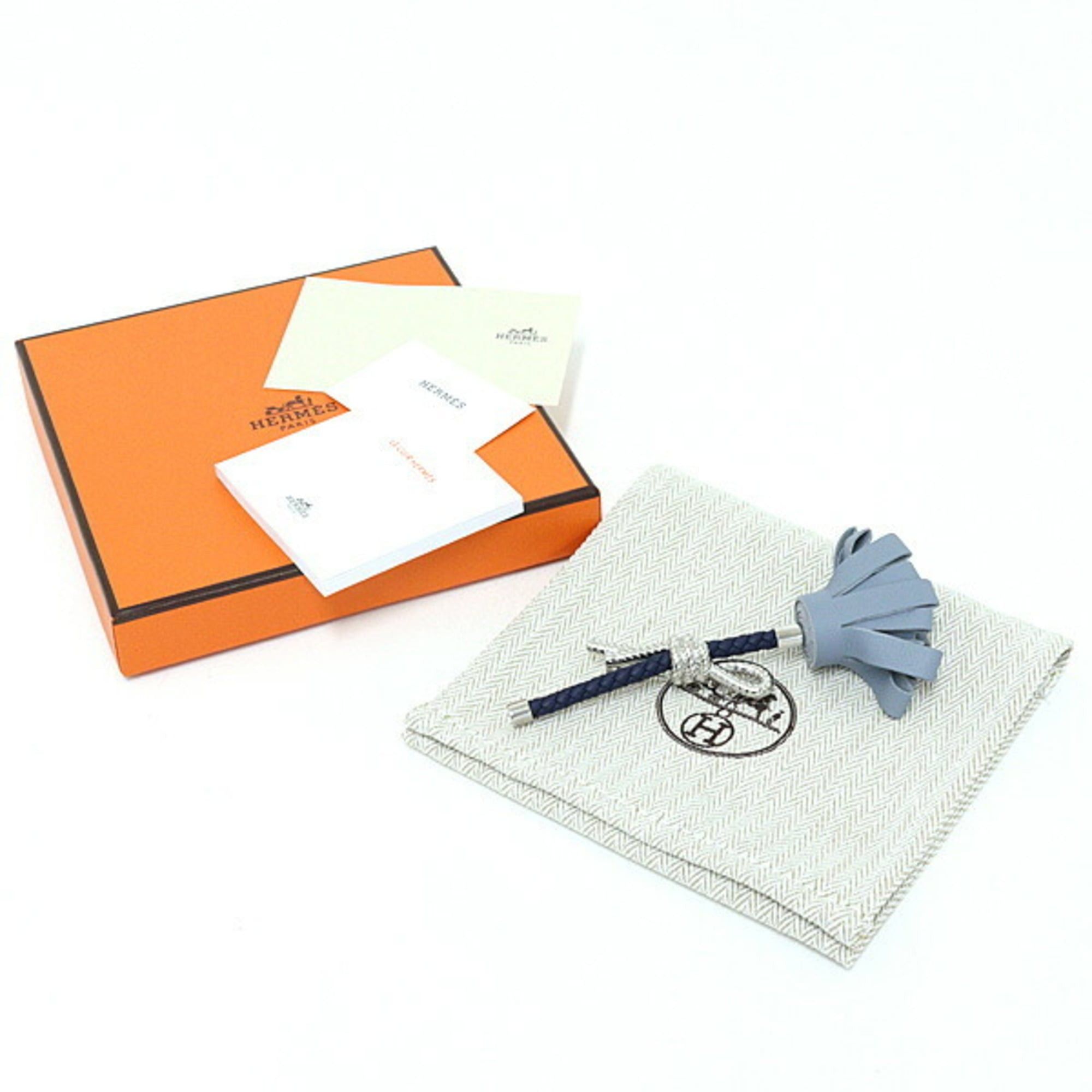 Hermes Hermes Brooch Fleur Swift Linen Blue Navy Flower Size ONE SIZE - 6 Thumbnail