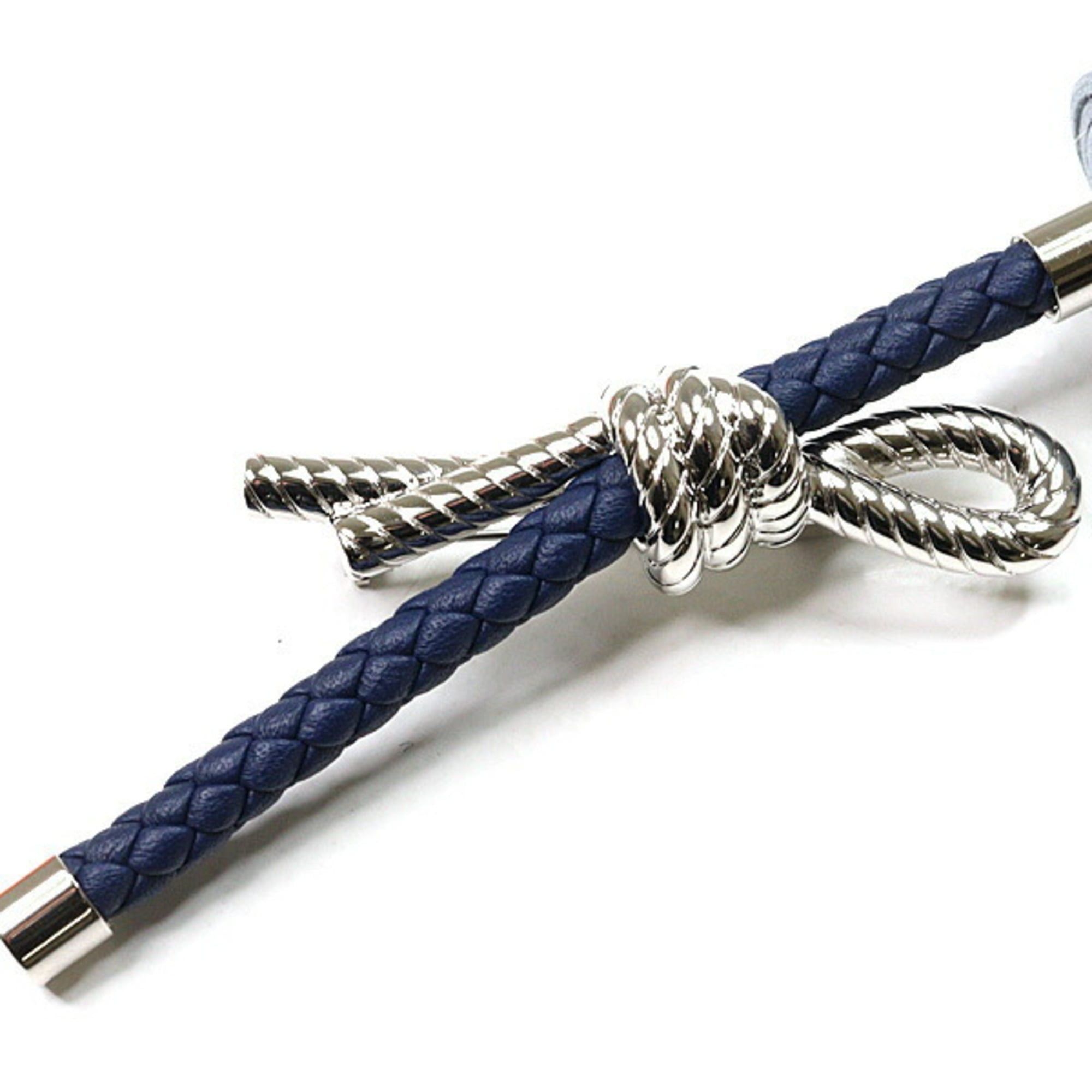 Hermes Hermes Brooch Fleur Swift Linen Blue Navy Flower Size ONE SIZE - 5 Thumbnail