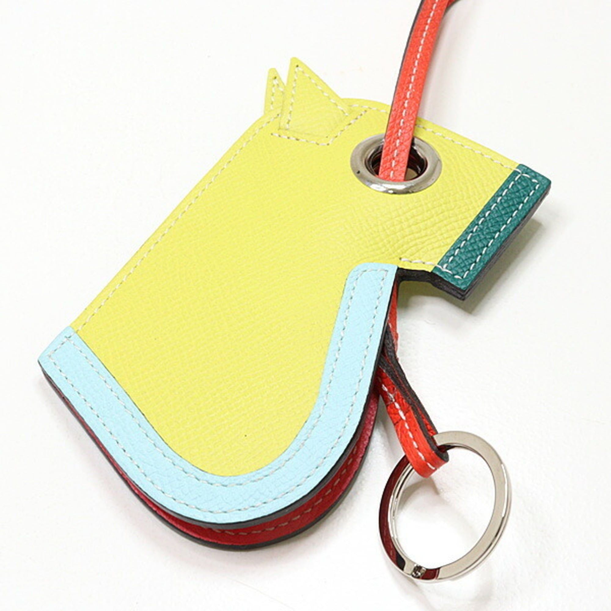 Hermes Hermes Key Ring Charm Camaieu Lime/Blue Zephyr/Malachite Epson Horse C Stamp Bag Size ONE SIZE - 2 Thumbnail