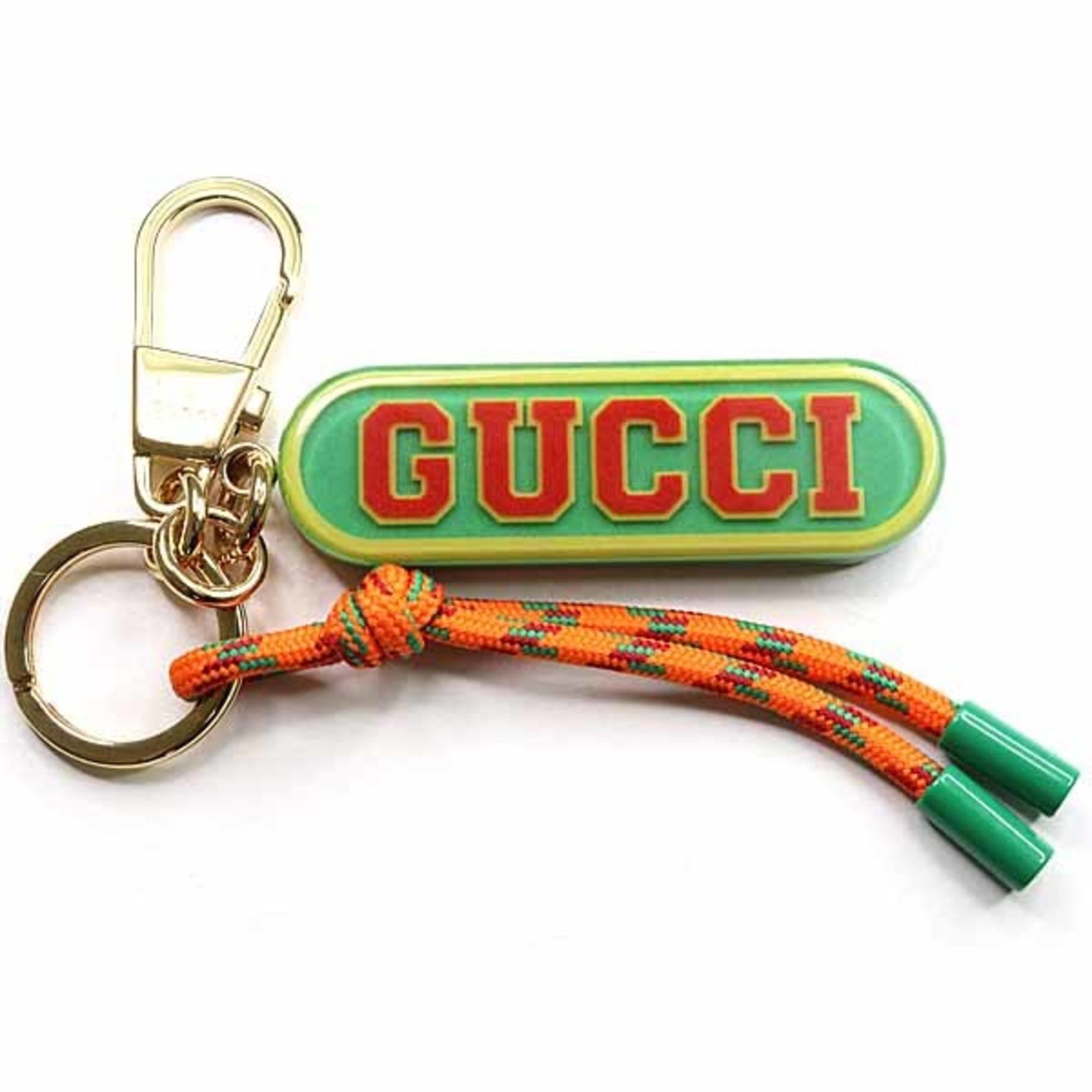 Gucci Gucci Keychain Key Holder Strap Charm 752697 Green Orange Size ONE SIZE - 4 Thumbnail