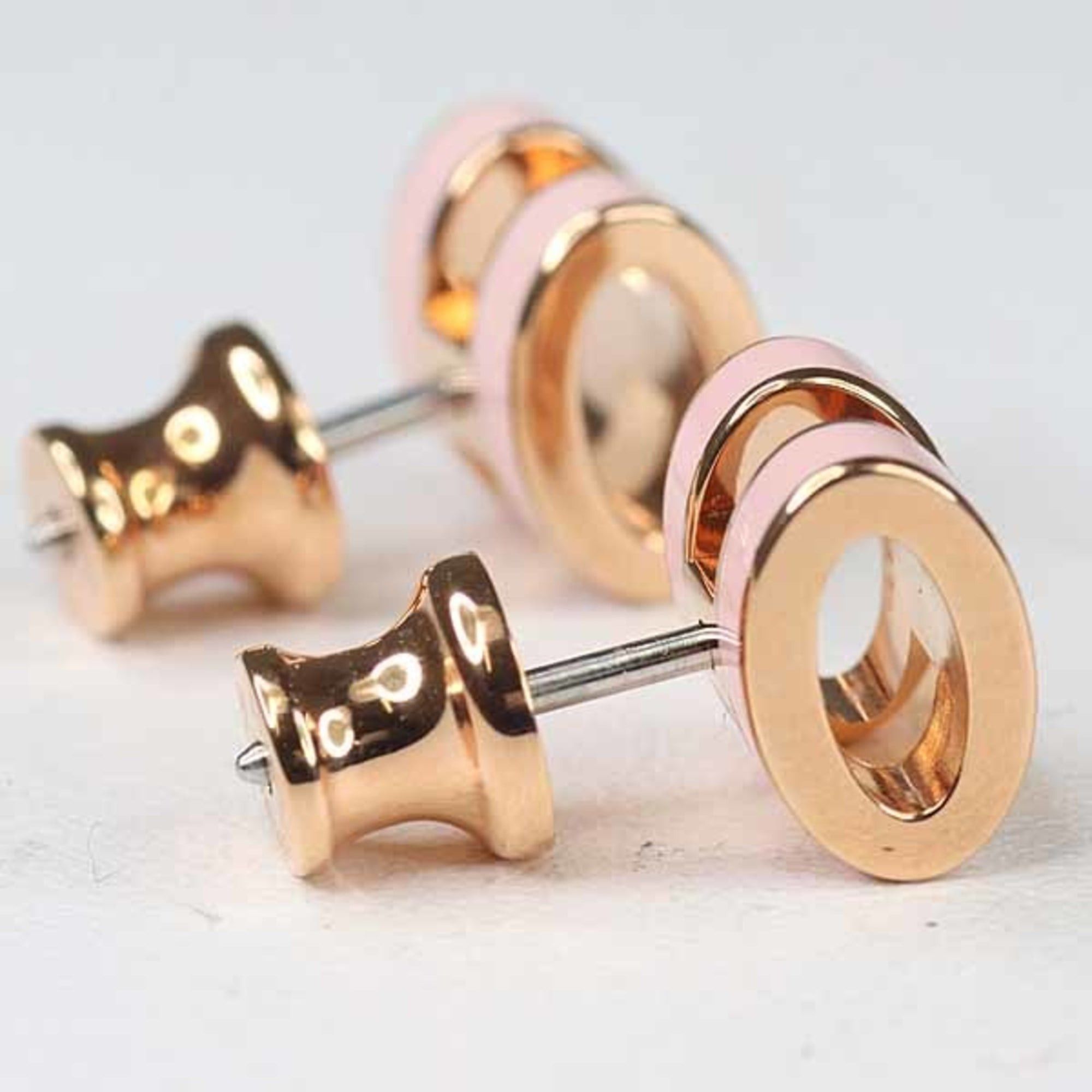 Hermes Hermes Earrings "Mini Pop H" Ash Lacquer Metal Rose Dragee Golden Unused Size ONE SIZE - 6 Thumbnail