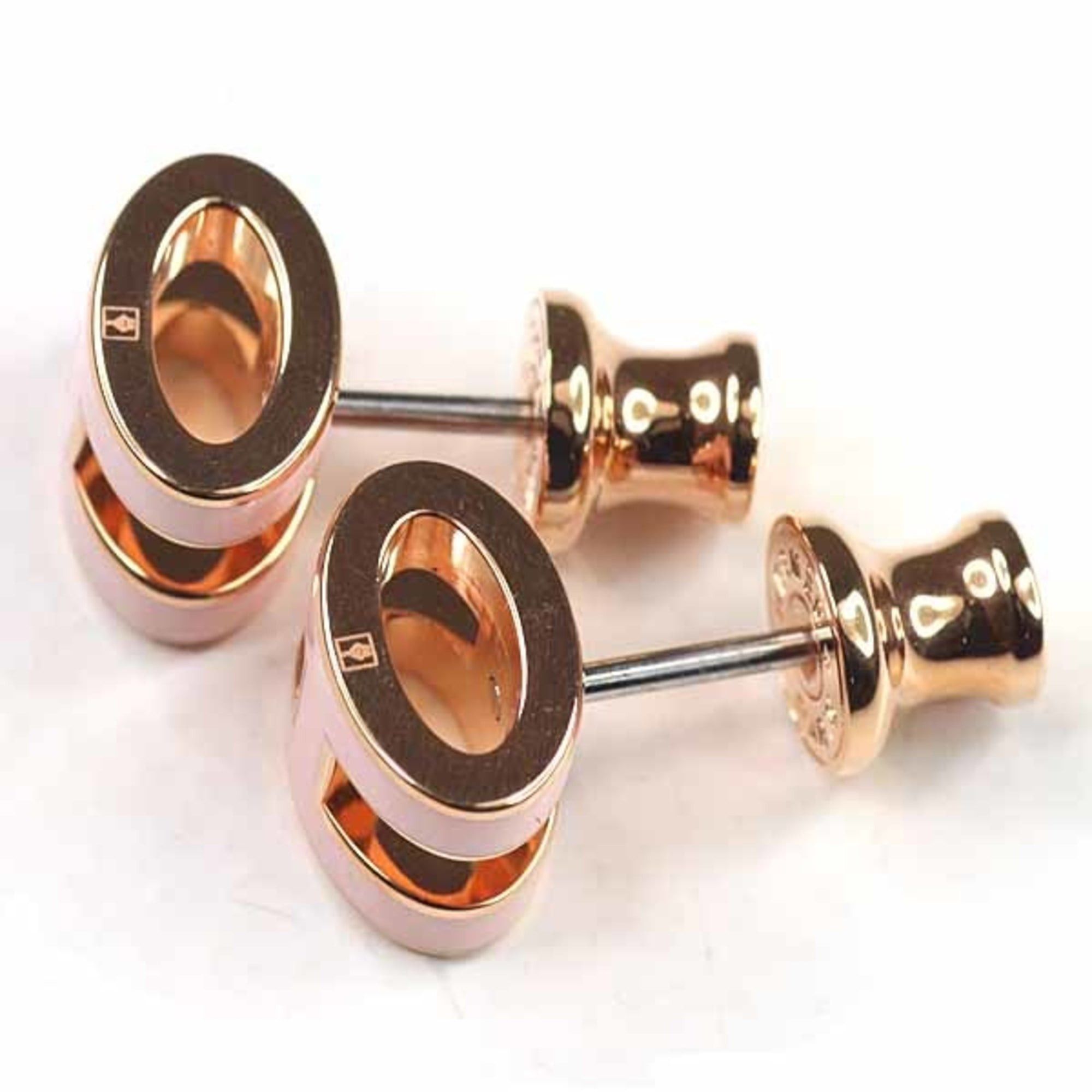 Hermes Hermes Earrings "Mini Pop H" Ash Lacquer Metal Rose Dragee Golden Unused Size ONE SIZE - 4 Thumbnail
