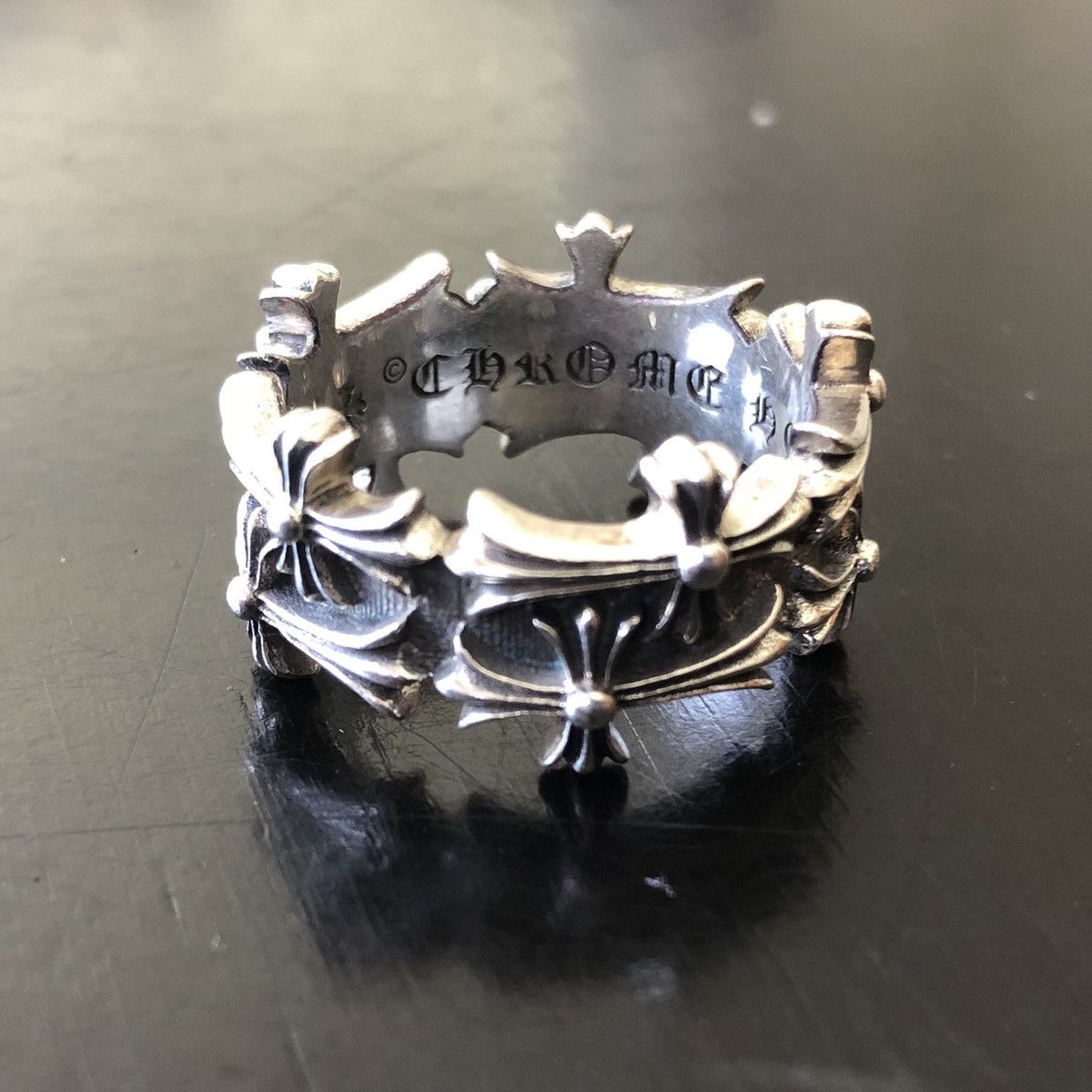 Chrome Hearts *RARE* Double Cross Cemetery Ring | Grailed