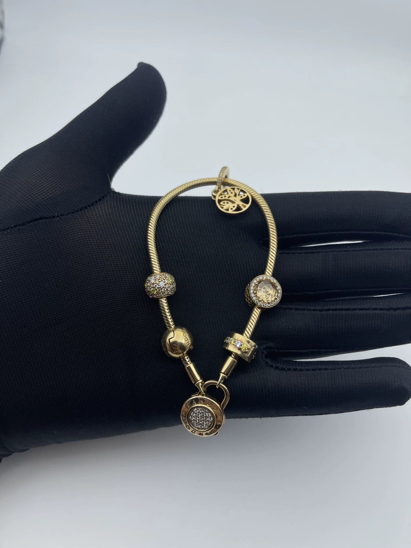 pandora Pandora Gold Charm Bracelet Size ONE SIZE - 4 Thumbnail