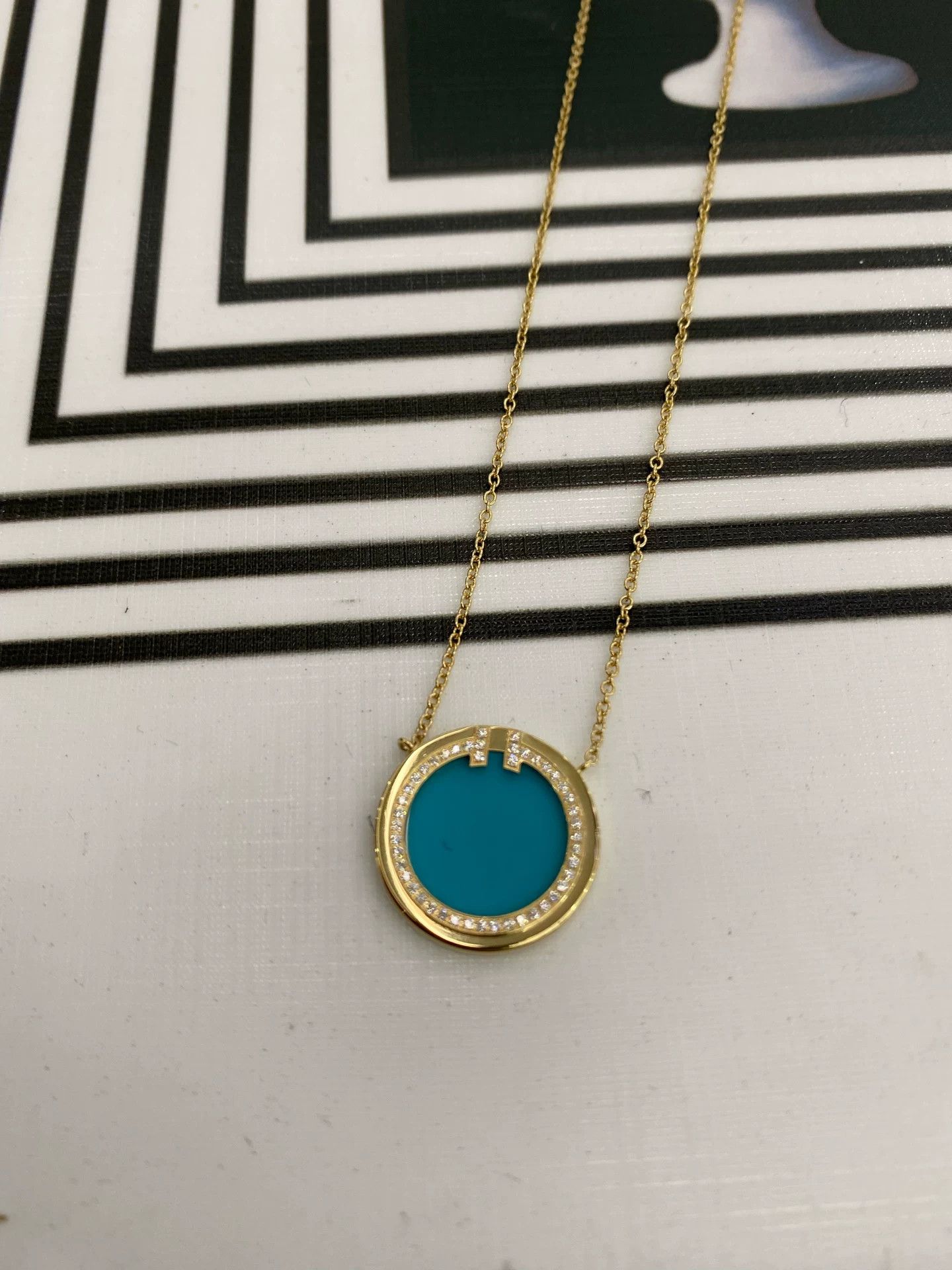 Tiffany & Co. Tiffany 18k Rose Gold Turquoise Necklace Size ONE SIZE - 7 Thumbnail