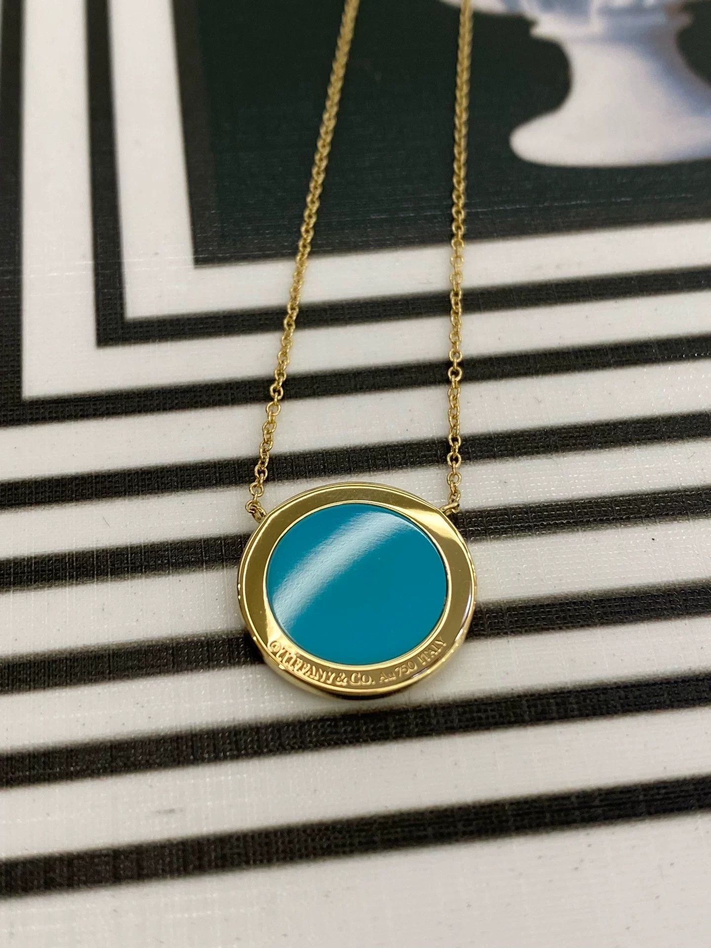 Tiffany & Co. Tiffany 18k Rose Gold Turquoise Necklace Size ONE SIZE - 8 Thumbnail