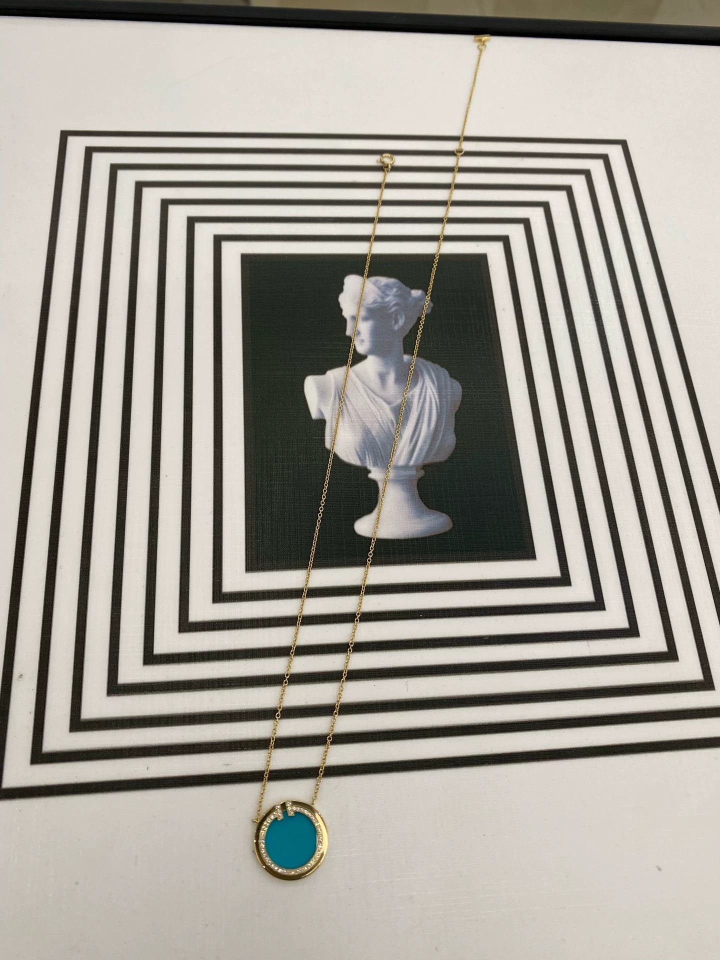 Tiffany & Co. Tiffany 18k Rose Gold Turquoise Necklace Size ONE SIZE - 5 Thumbnail
