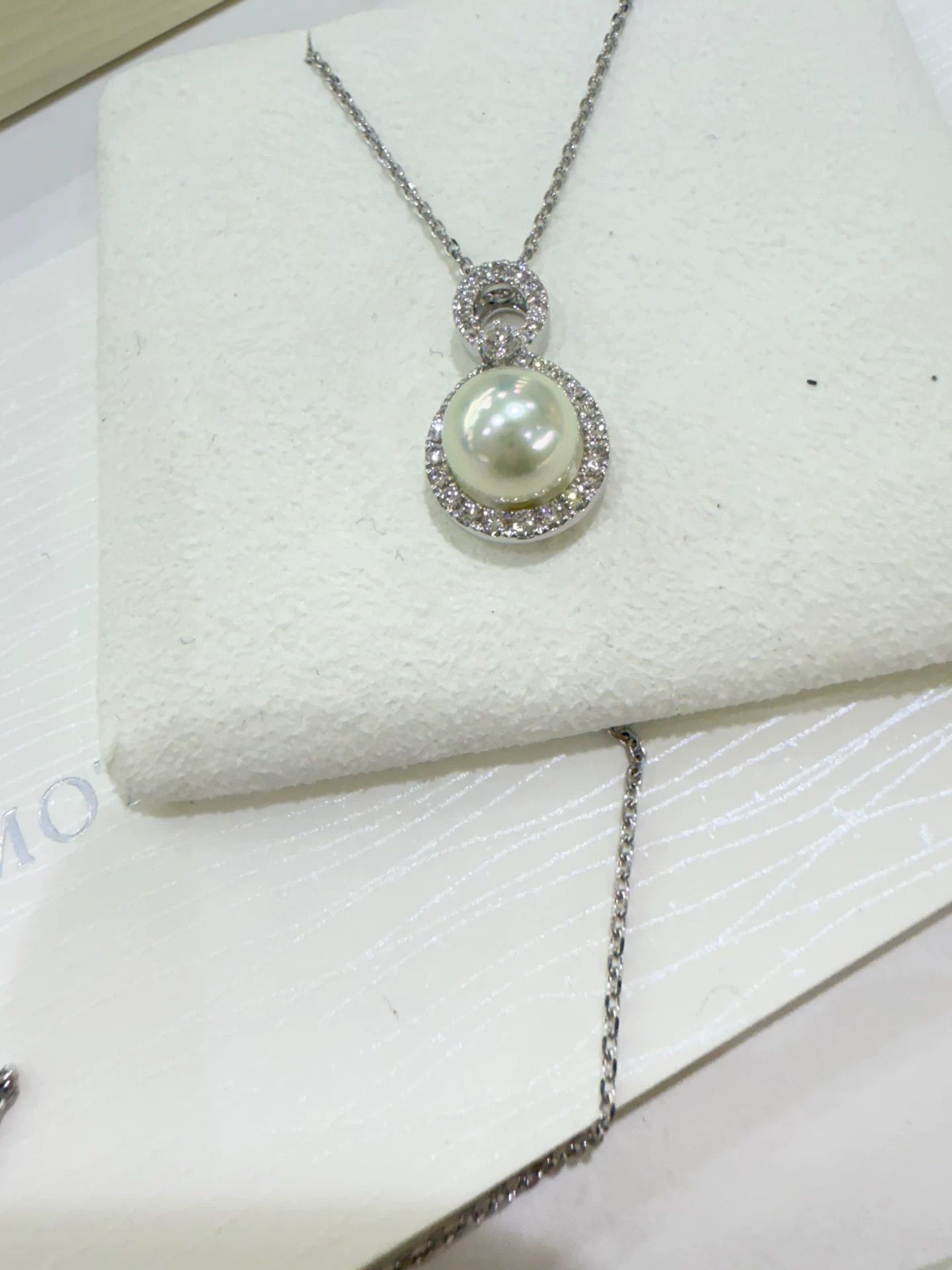 Mikimoto MIKIMOTO Akoya Pearl Diamond Necklace 18K White Gold Size ONE SIZE - 4 Thumbnail