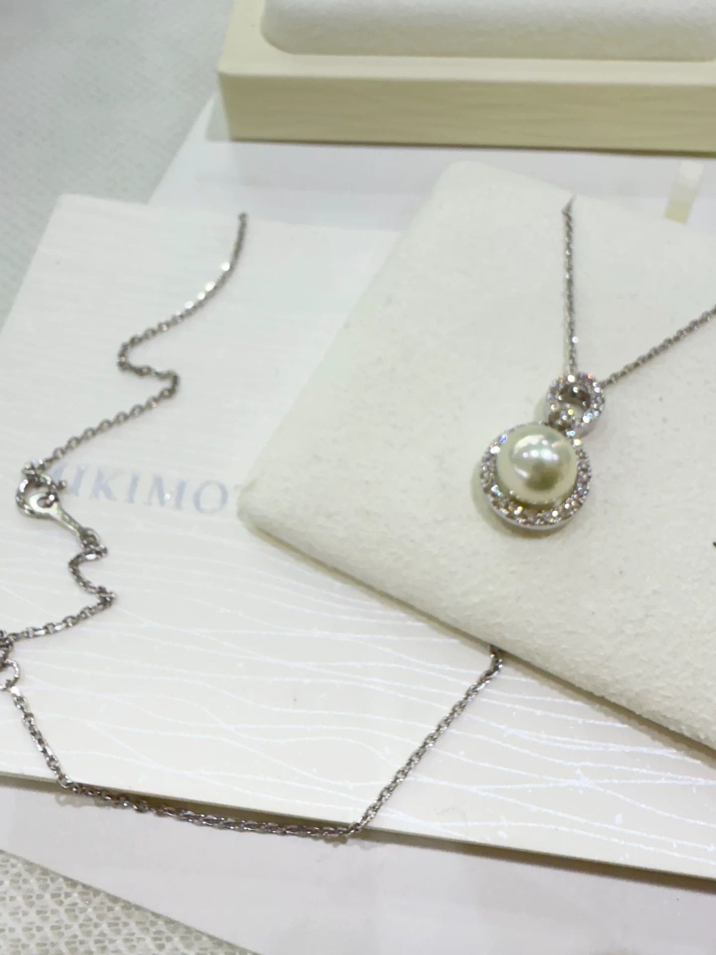 Mikimoto MIKIMOTO Akoya Pearl Diamond Necklace 18K White Gold Size ONE SIZE - 5 Thumbnail
