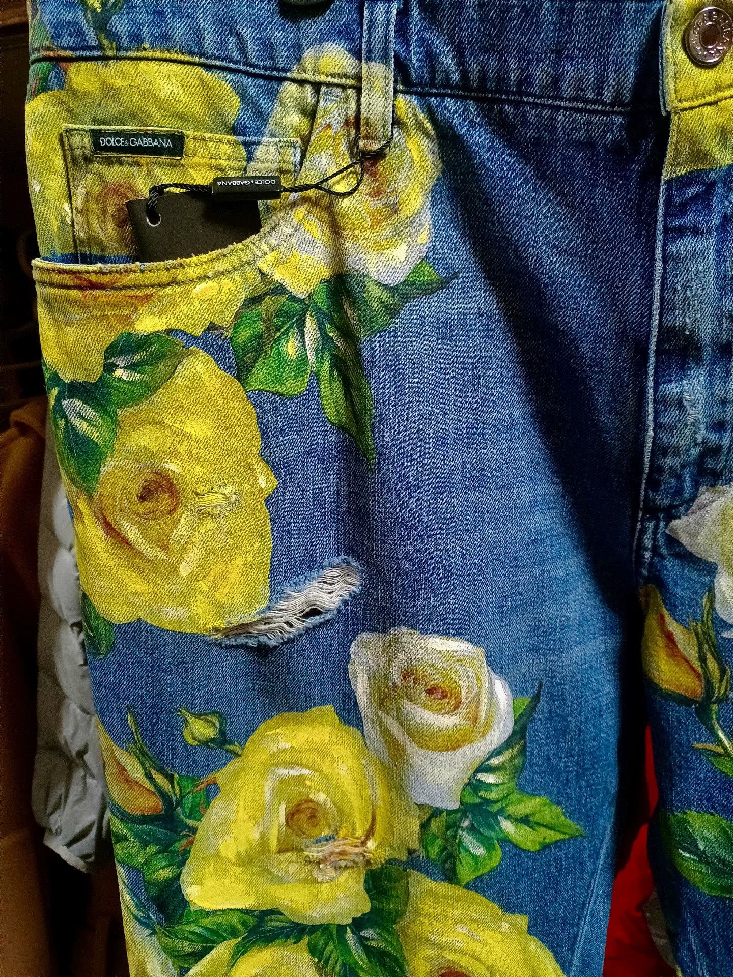 Dolce & Gabbana Dolce & Gabbana Loose Yellow Rose Jeans Size US 28 / EU 44 - 3 Thumbnail