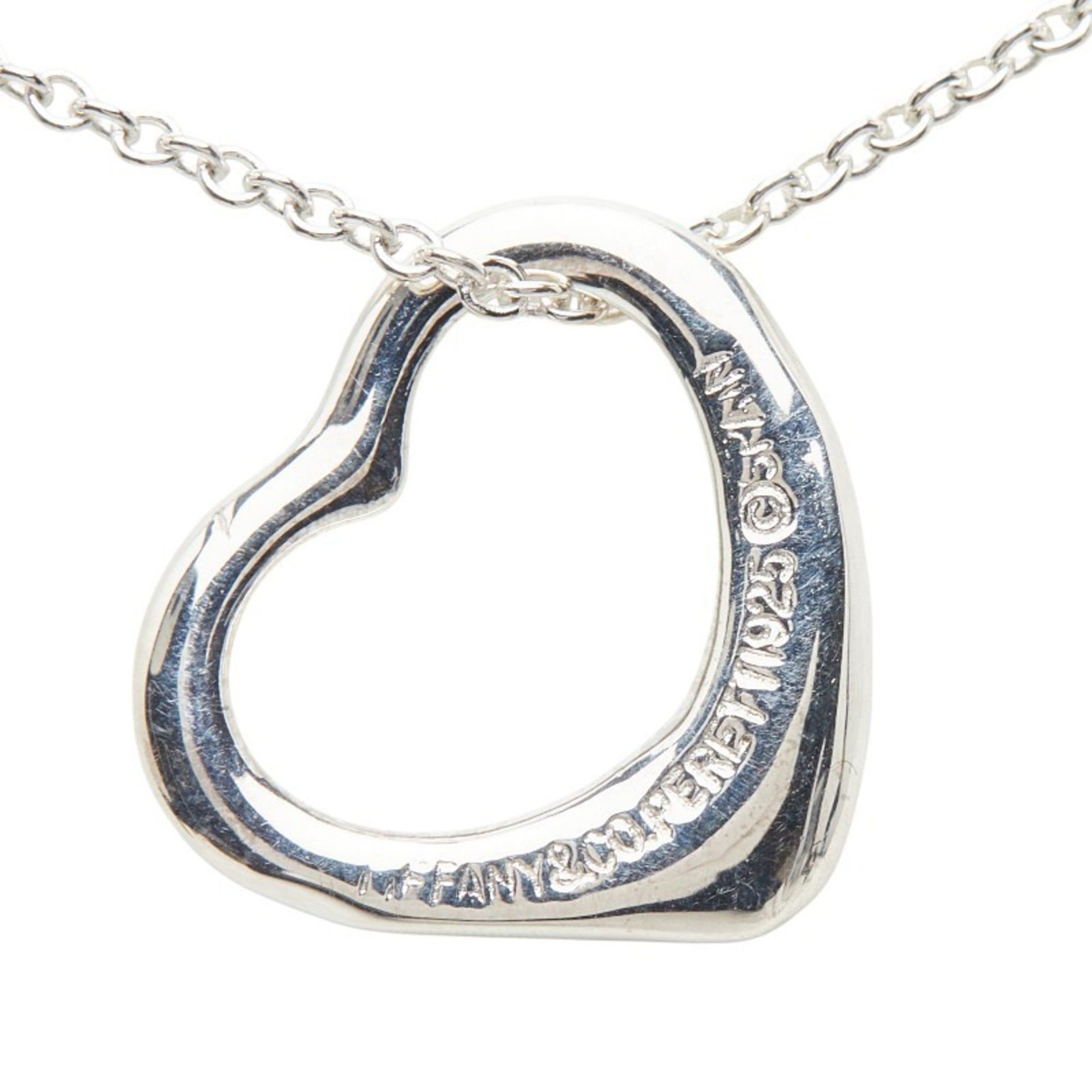 Tiffany & Co. Tiffany SV925 Silver Open Heart Necklace for Women, TIFFANY & Co. Size ONE SIZE - 3 Thumbnail