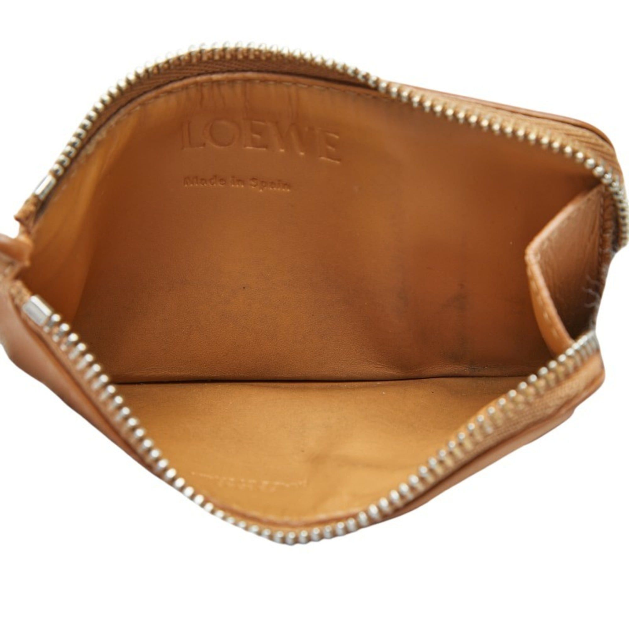 Loewe LOEWE Anagram Wallet/Coin Case/Business Card Case/Card Case in Camel Beige Leather for Women Size ONE SIZE - 6 Thumbnail