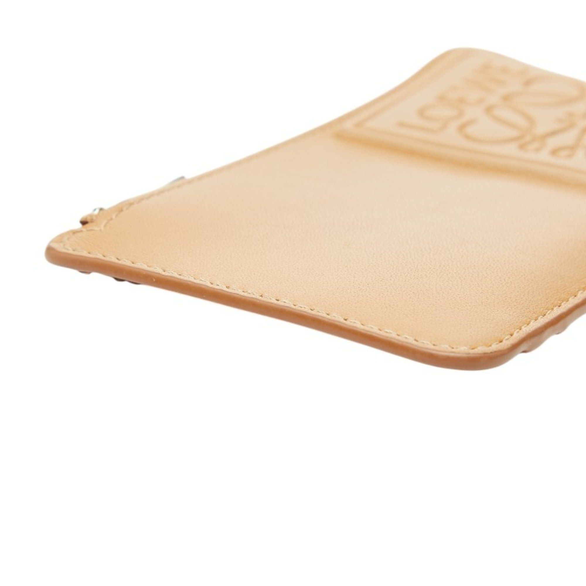 Loewe LOEWE Anagram Wallet/Coin Case/Business Card Case/Card Case in Camel Beige Leather for Women Size ONE SIZE - 4 Thumbnail