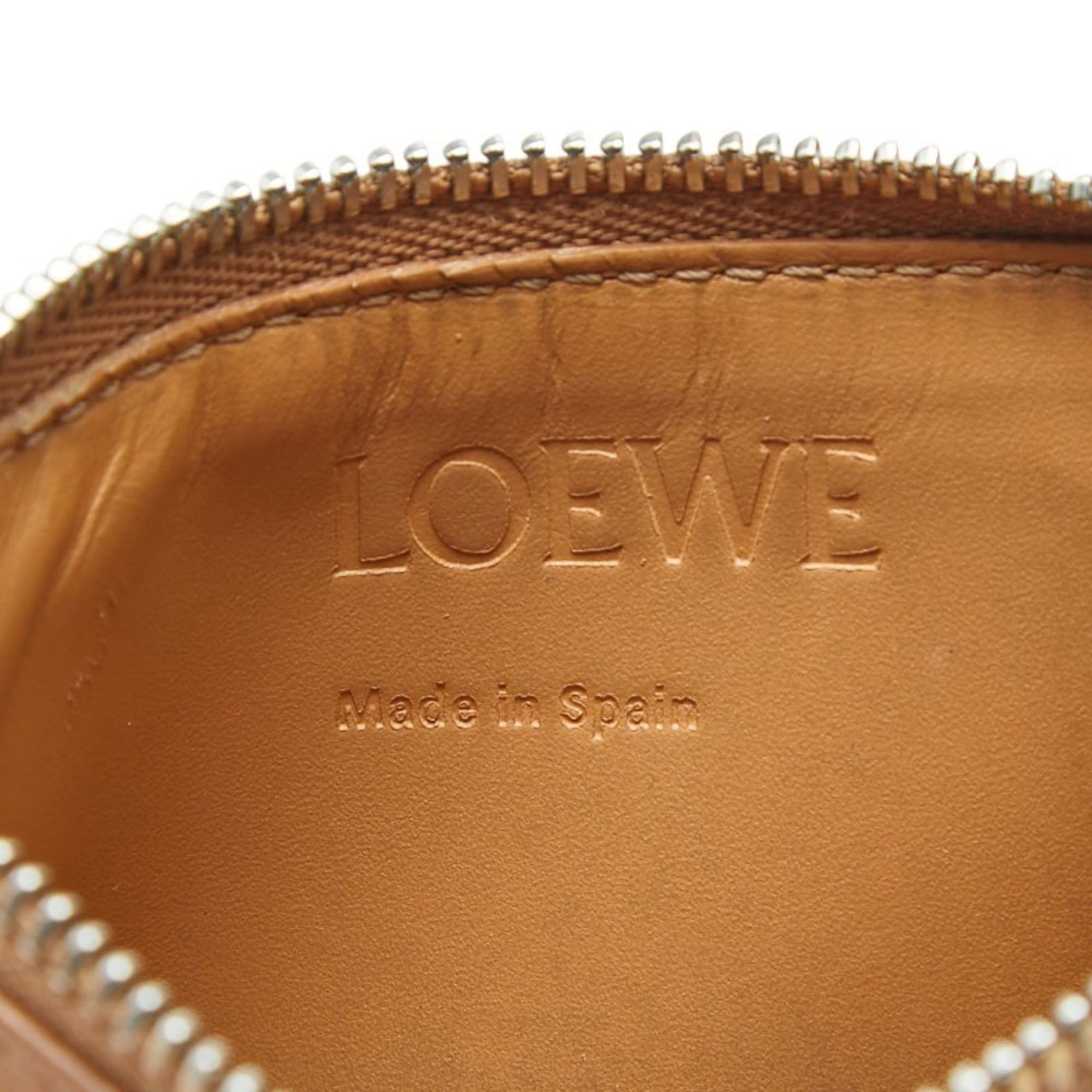 Loewe LOEWE Anagram Wallet/Coin Case/Business Card Case/Card Case in Camel Beige Leather for Women Size ONE SIZE - 7 Thumbnail