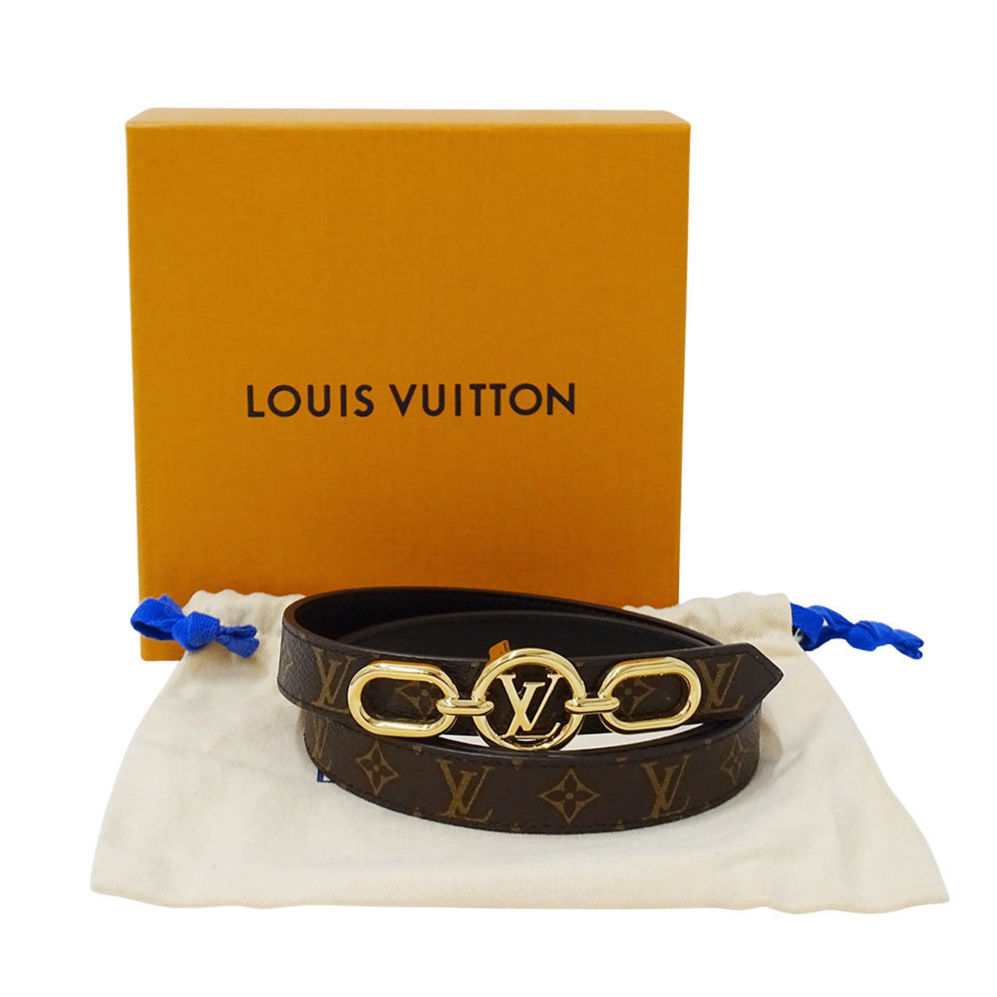 Louis Vuitton Louis Vuitton Women's Monogram Canvas Belt, LV Circle Prime 20mm Reversible Belt in Noir and Black, M0510V, Size 75/30 Size ONE SIZE - 6 Thumbnail