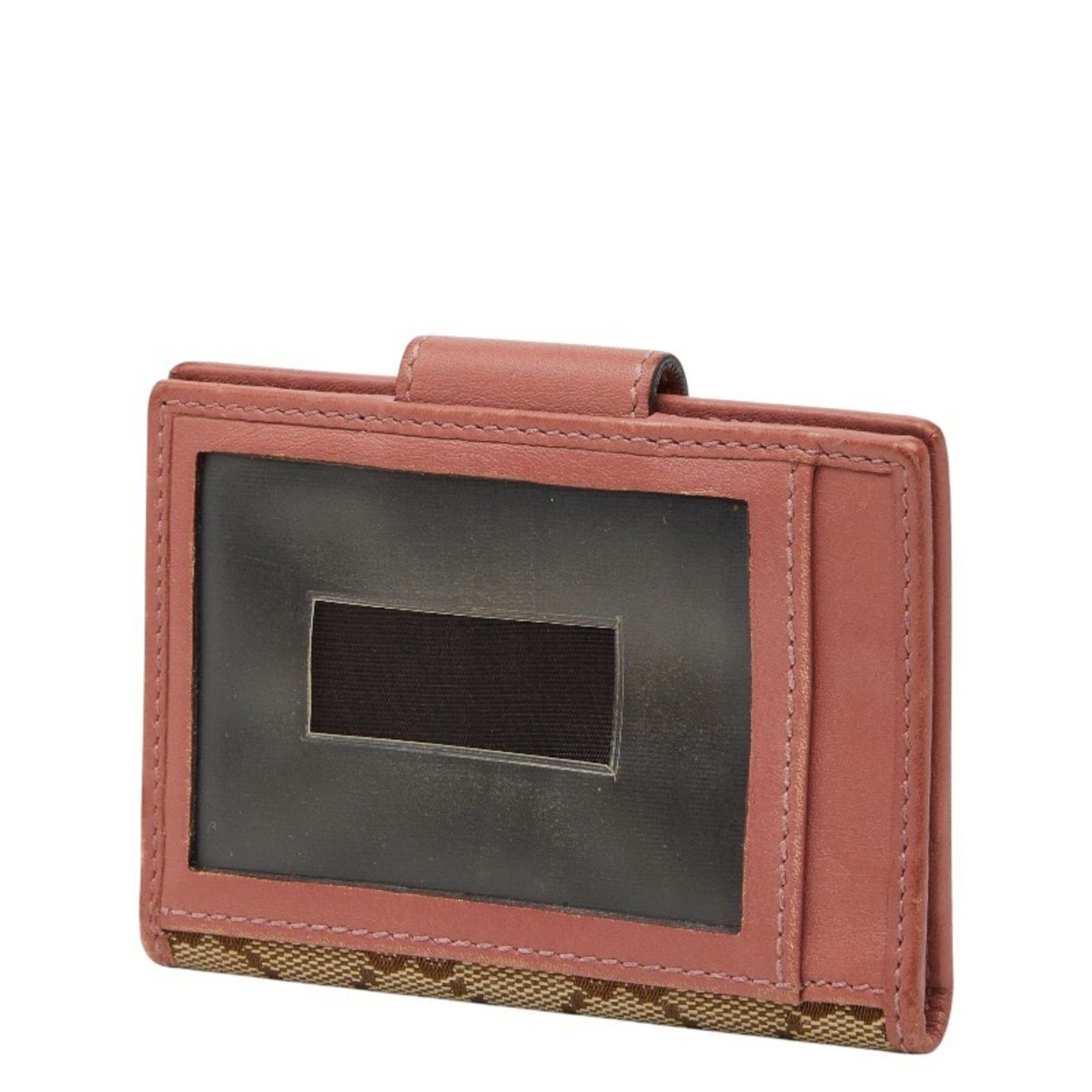 Gucci Gucci GG Canvas Business Card Case/Card Case/Pass Case 224261 Beige Pink Leather Women's GUCCI Size ONE SIZE - 2 Thumbnail
