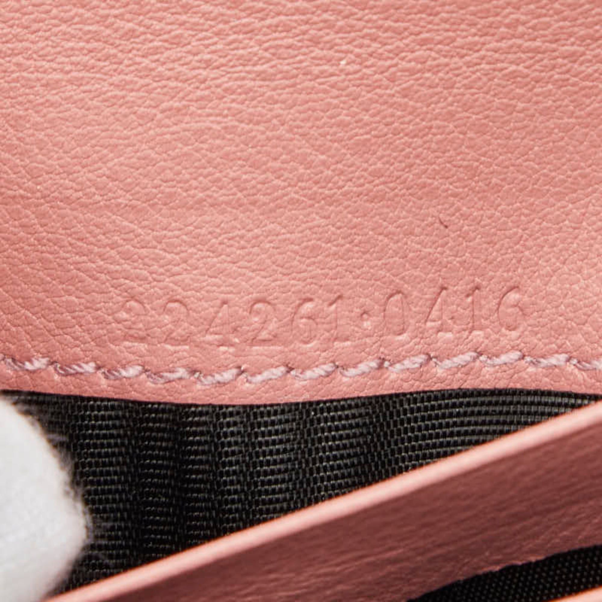 Gucci Gucci GG Canvas Business Card Case/Card Case/Pass Case 224261 Beige Pink Leather Women's GUCCI Size ONE SIZE - 8 Thumbnail