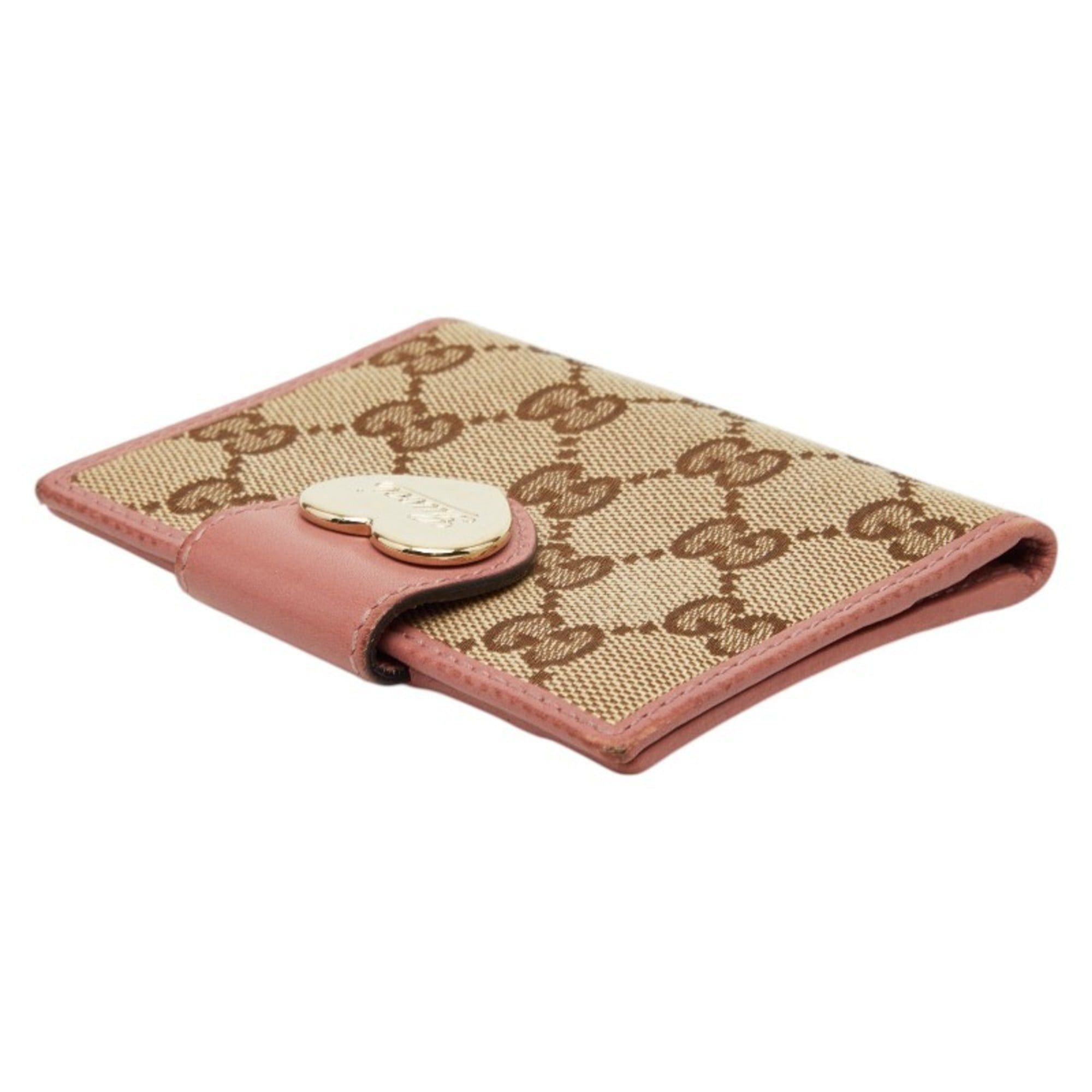 Gucci Gucci GG Canvas Business Card Case/Card Case/Pass Case 224261 Beige Pink Leather Women's GUCCI Size ONE SIZE - 5 Thumbnail