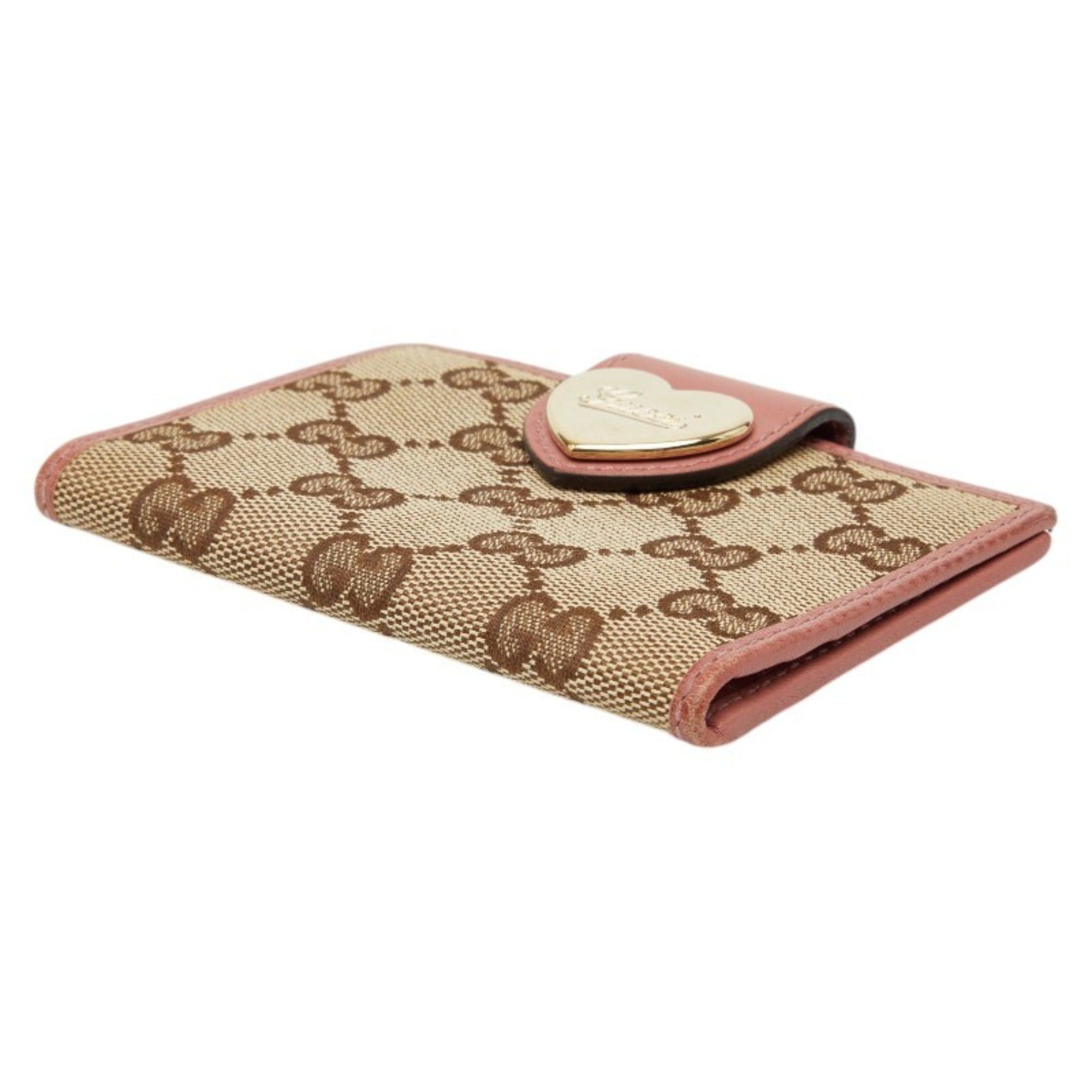 Gucci Gucci GG Canvas Business Card Case/Card Case/Pass Case 224261 Beige Pink Leather Women's GUCCI Size ONE SIZE - 4 Thumbnail