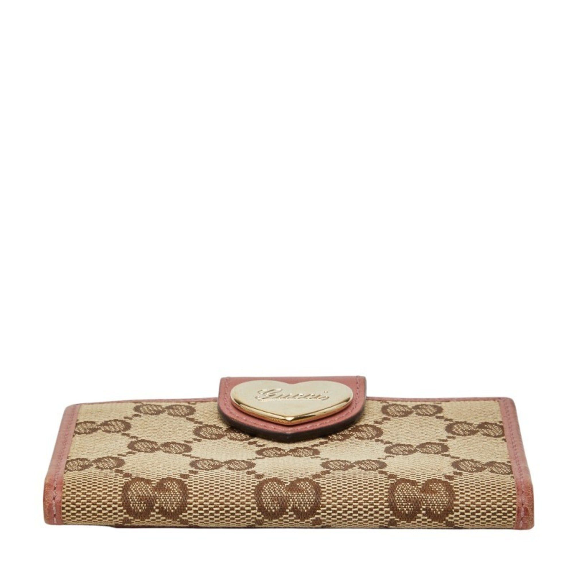 Gucci Gucci GG Canvas Business Card Case/Card Case/Pass Case 224261 Beige Pink Leather Women's GUCCI Size ONE SIZE - 3 Thumbnail